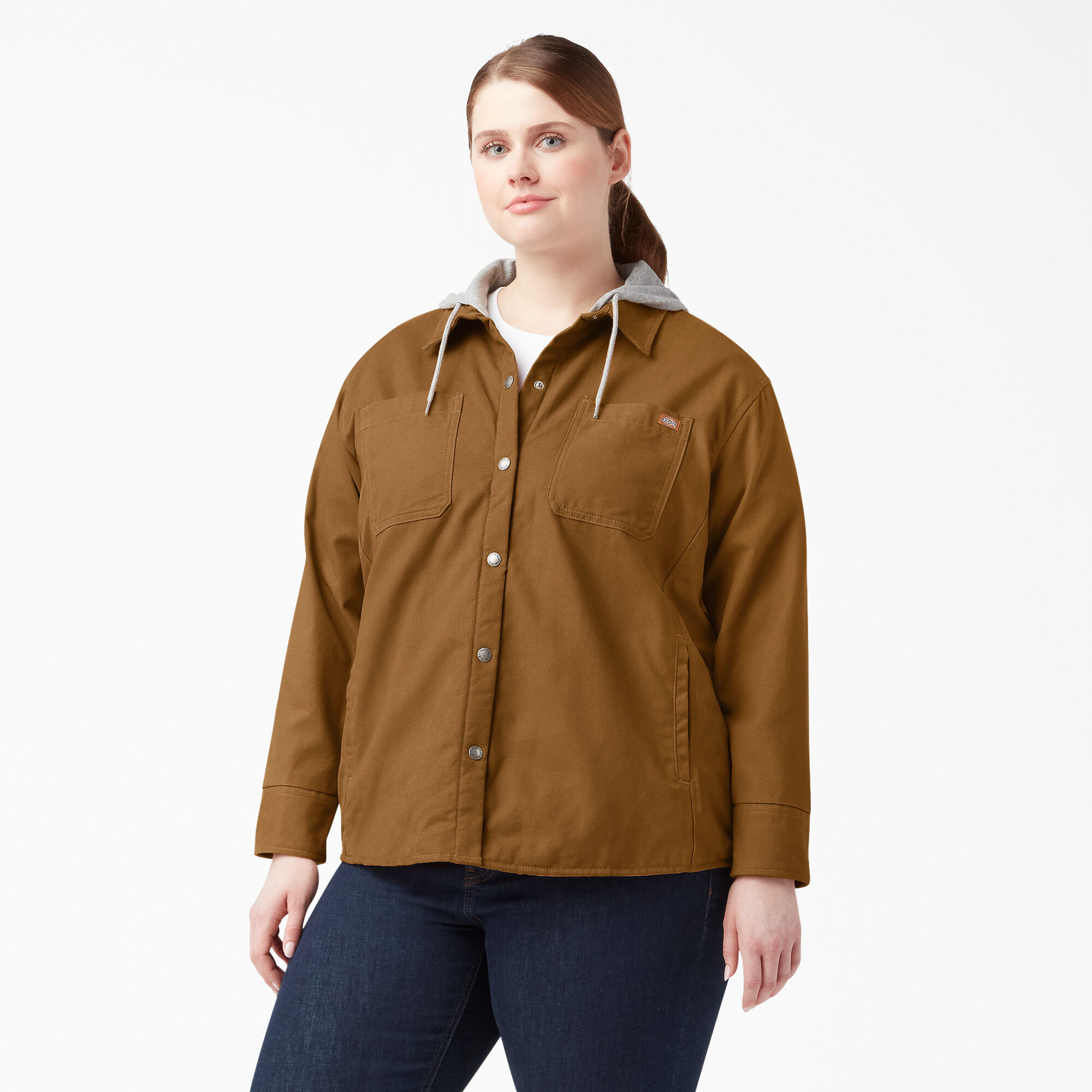 Women’s Plus Duck Hooded Shirt Jacket
