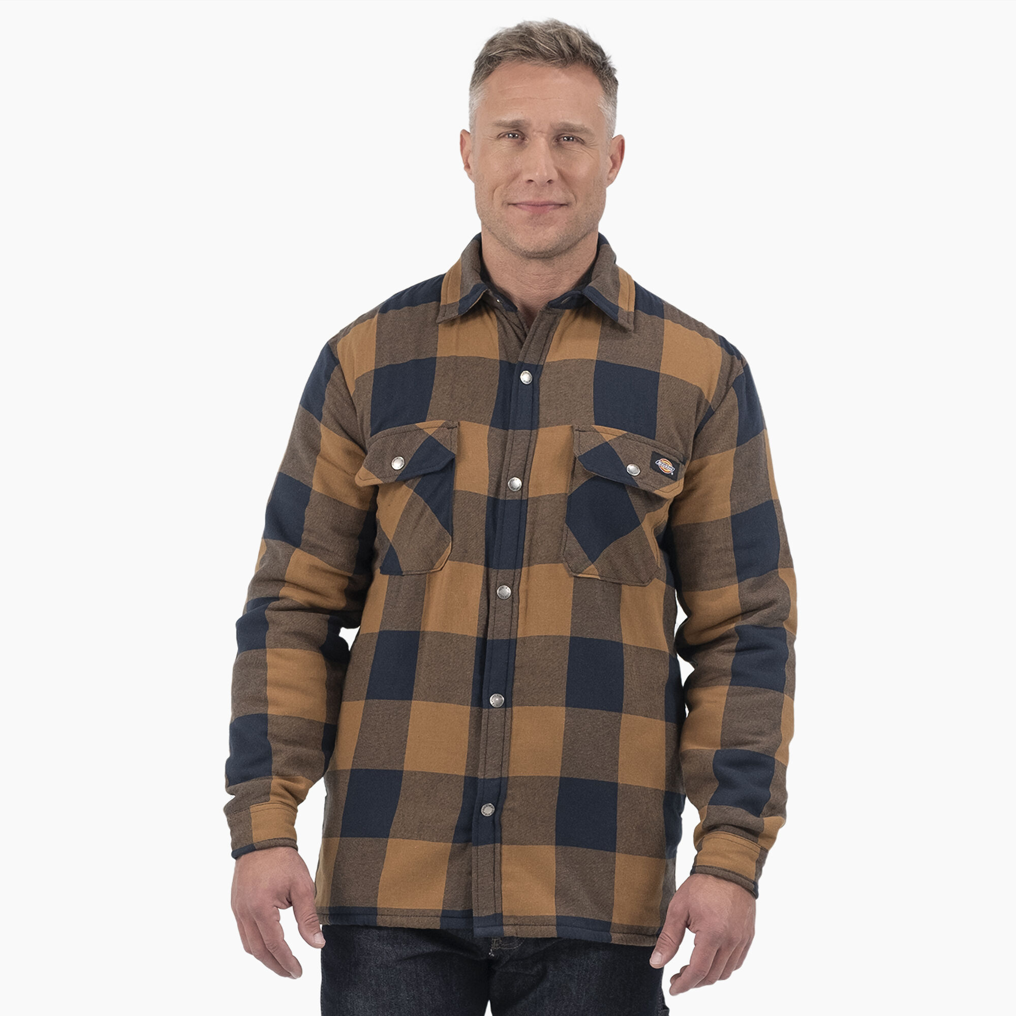 Water Repellent Fleece-Lined Flannel Shirt Jacket