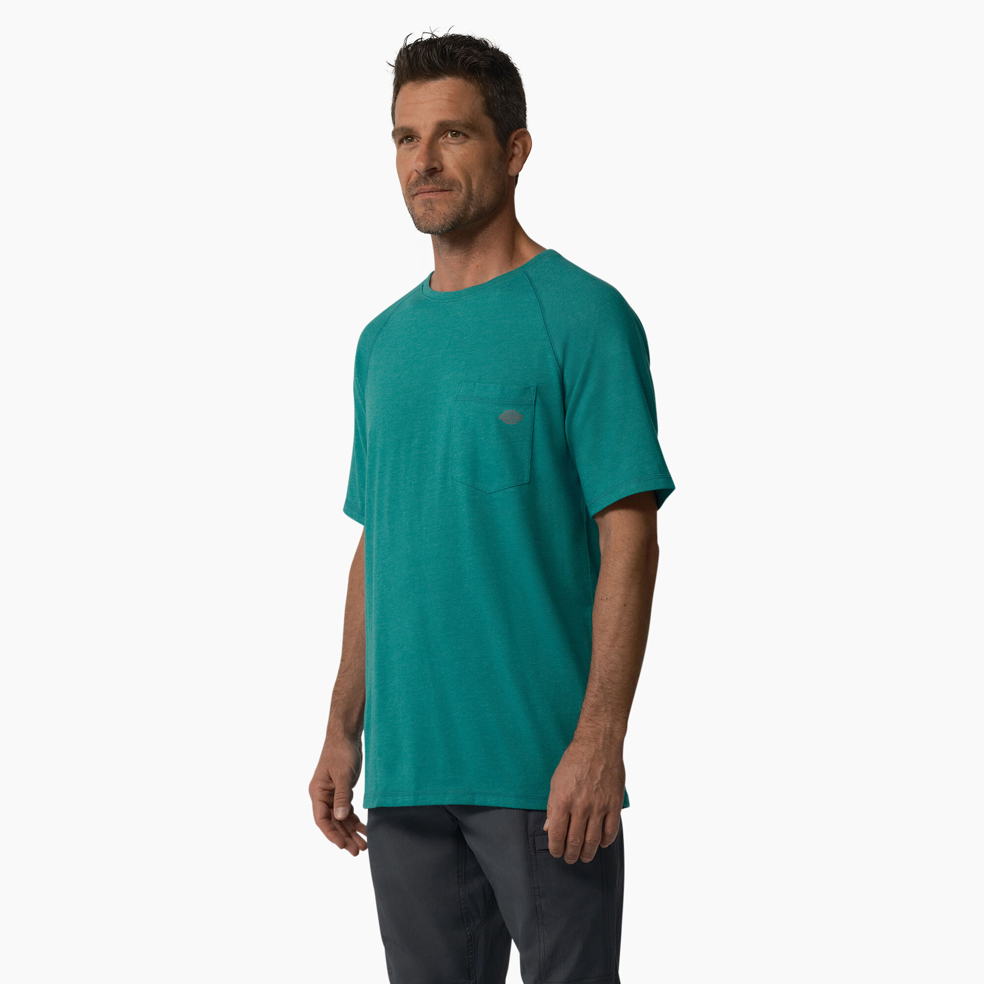 Cooling Short Sleeve Pocket T-Shirt, Deep Lake Heather