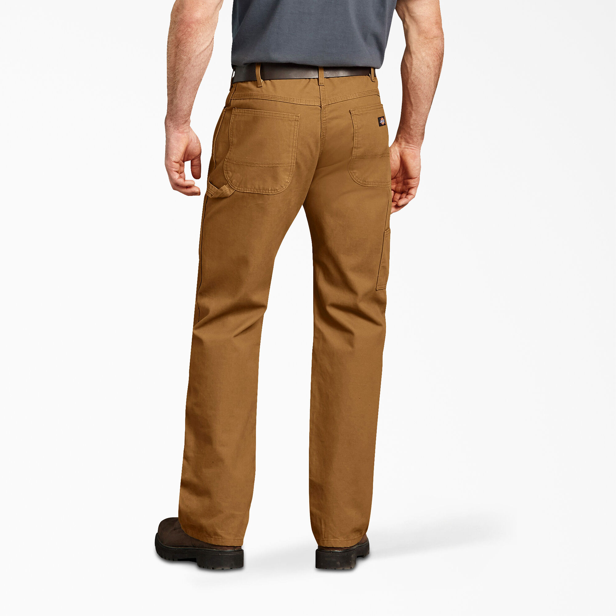 Relaxed Fit Straight Leg Duck Carpenter Pants, Rinsed Brown Duck