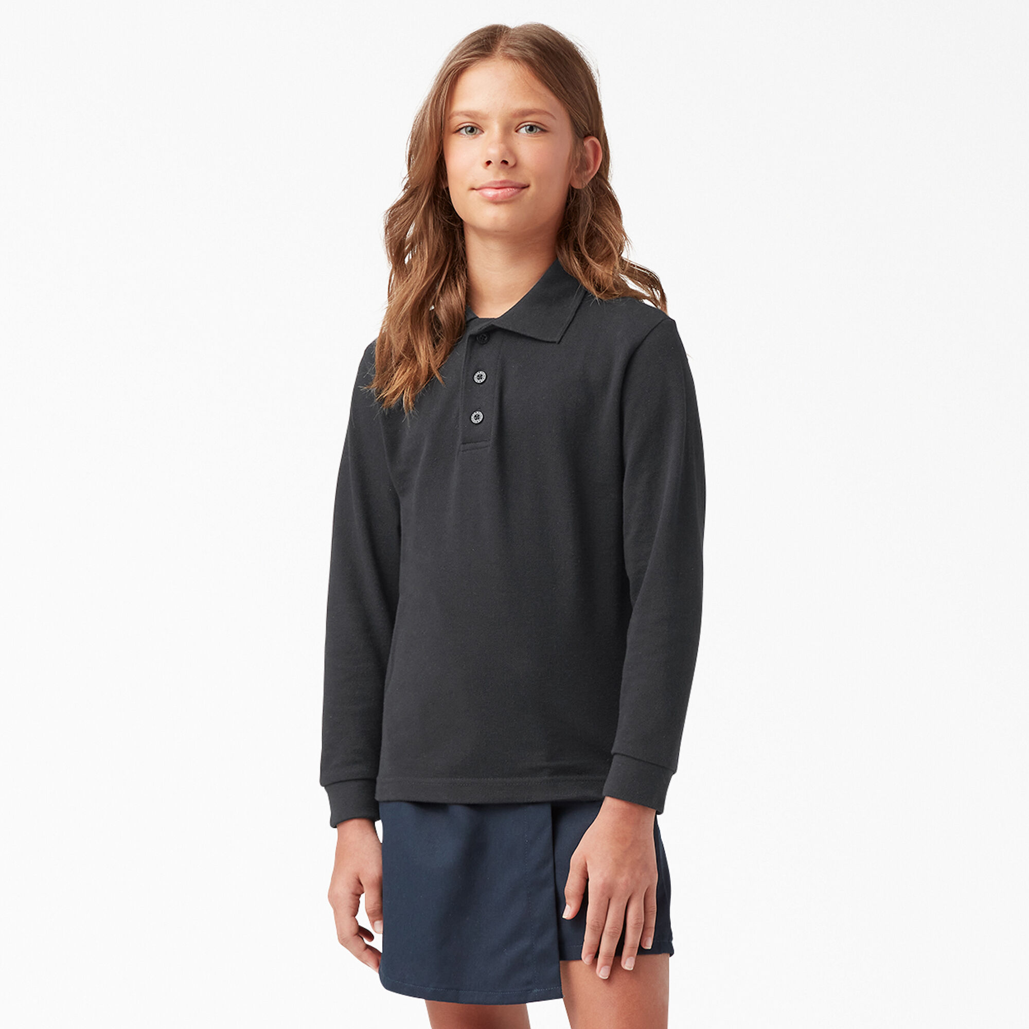 Kids' Piqué Long Sleeve Polo, 4-20