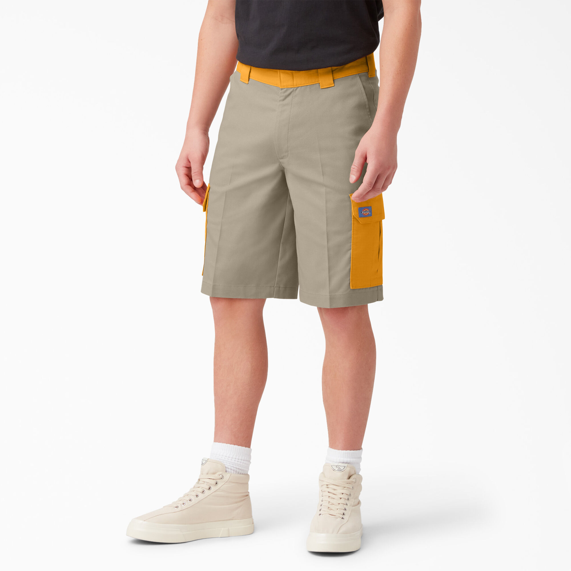 Mixed Media Relaxed Fit Cargo Shorts, 11