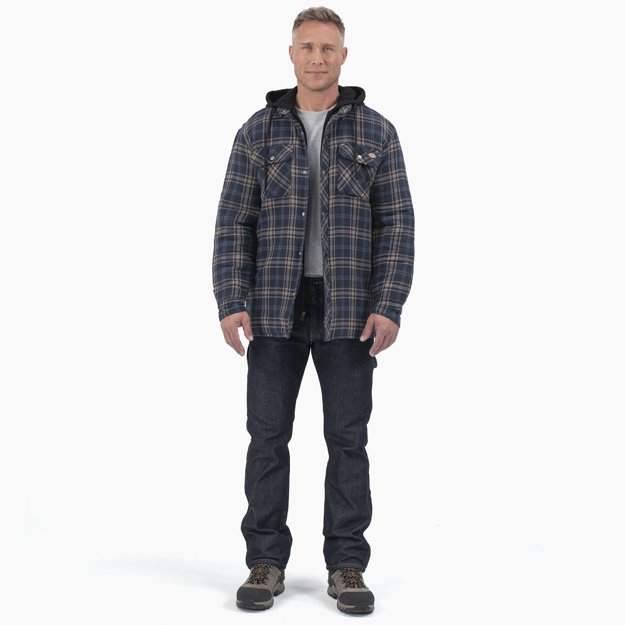 Flannel Hooded Shirt Jacket