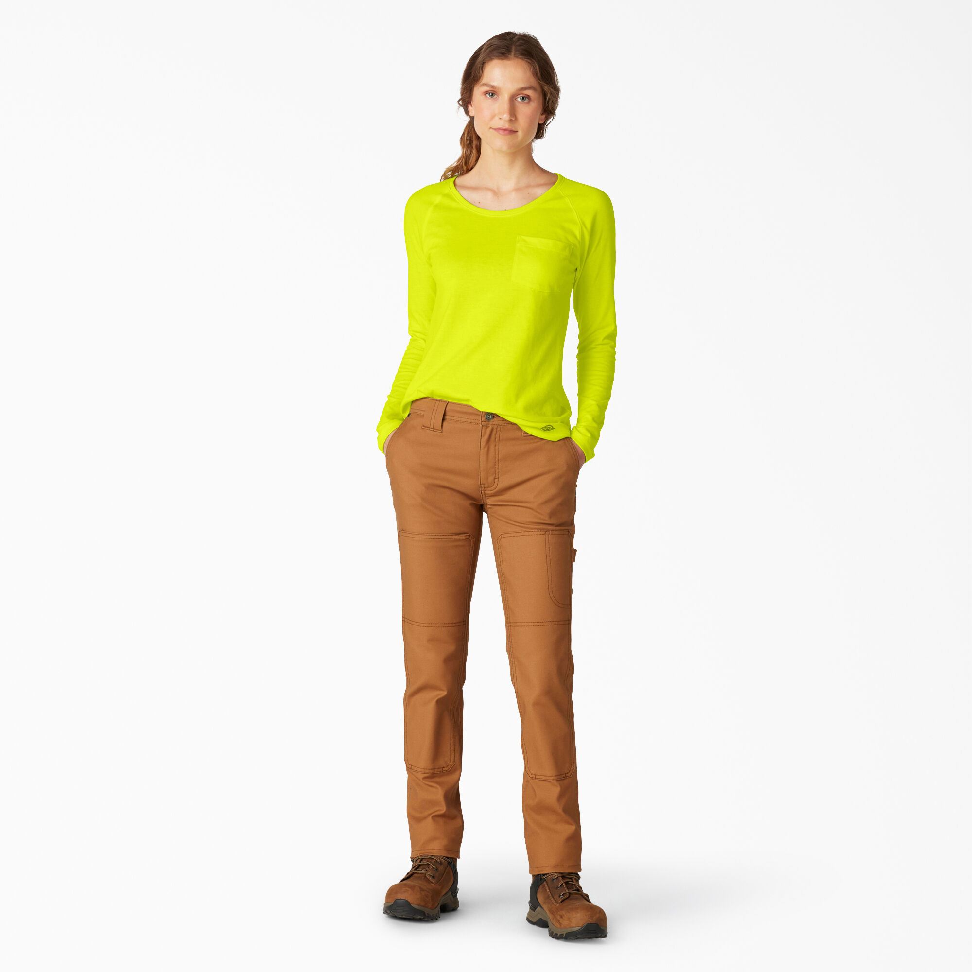 Women's Cooling Long Sleeve Pocket T-Shirt, Bright Yellow