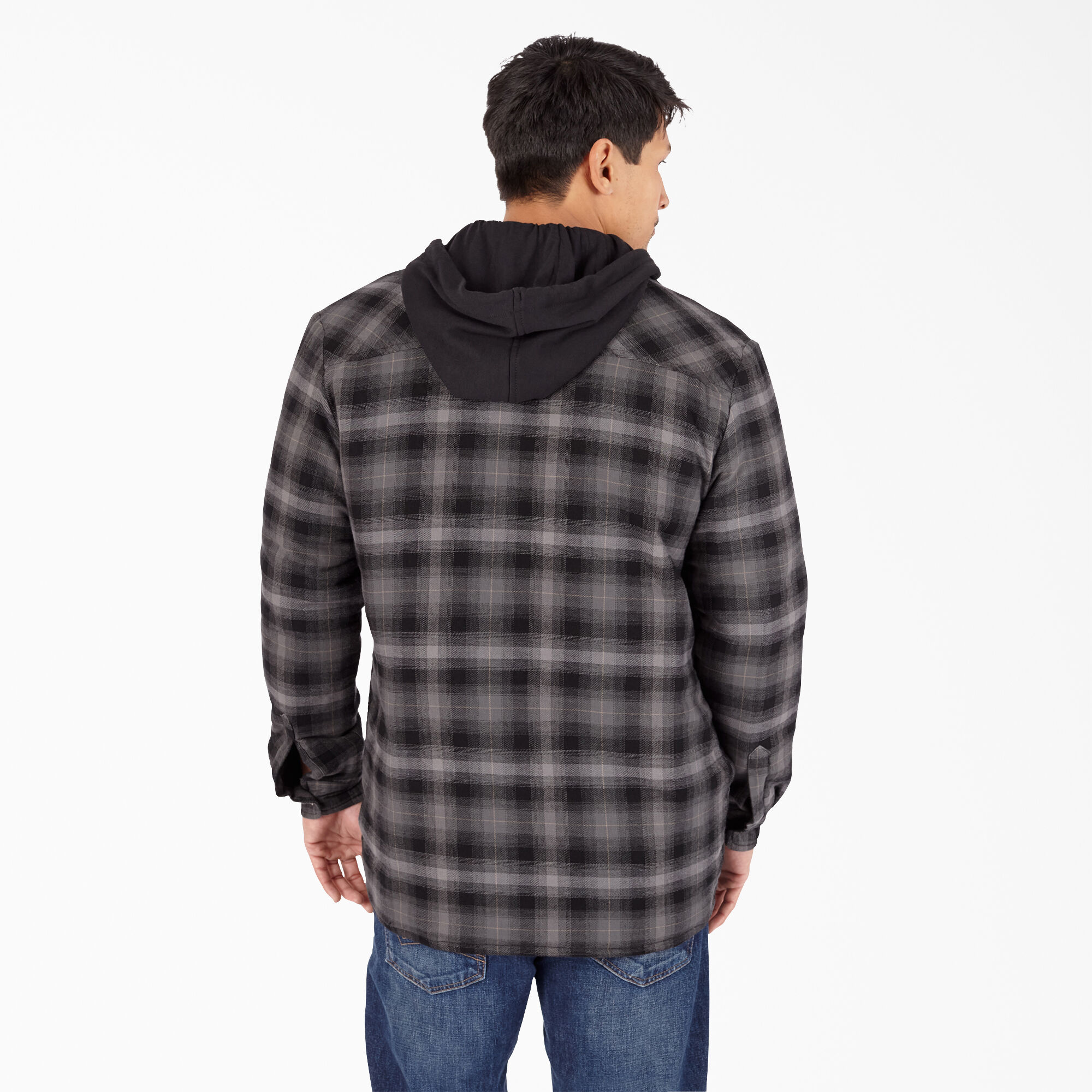 Water Repellent Flannel Hooded Shirt Jacket