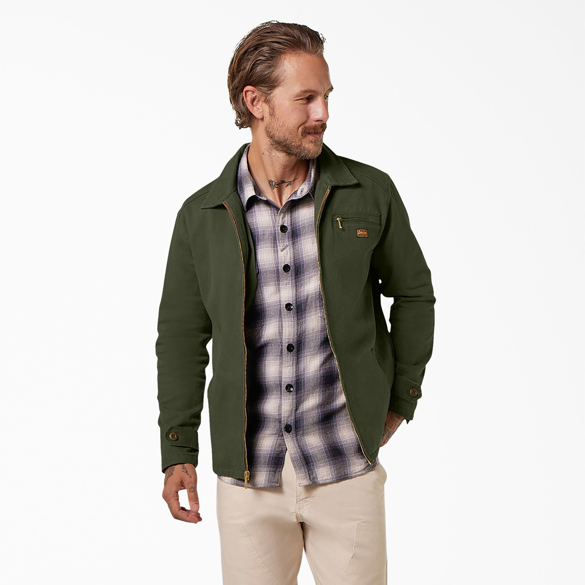 Dickies 1922 Brushed Twill Jacket, Rinsed Dusty Olive