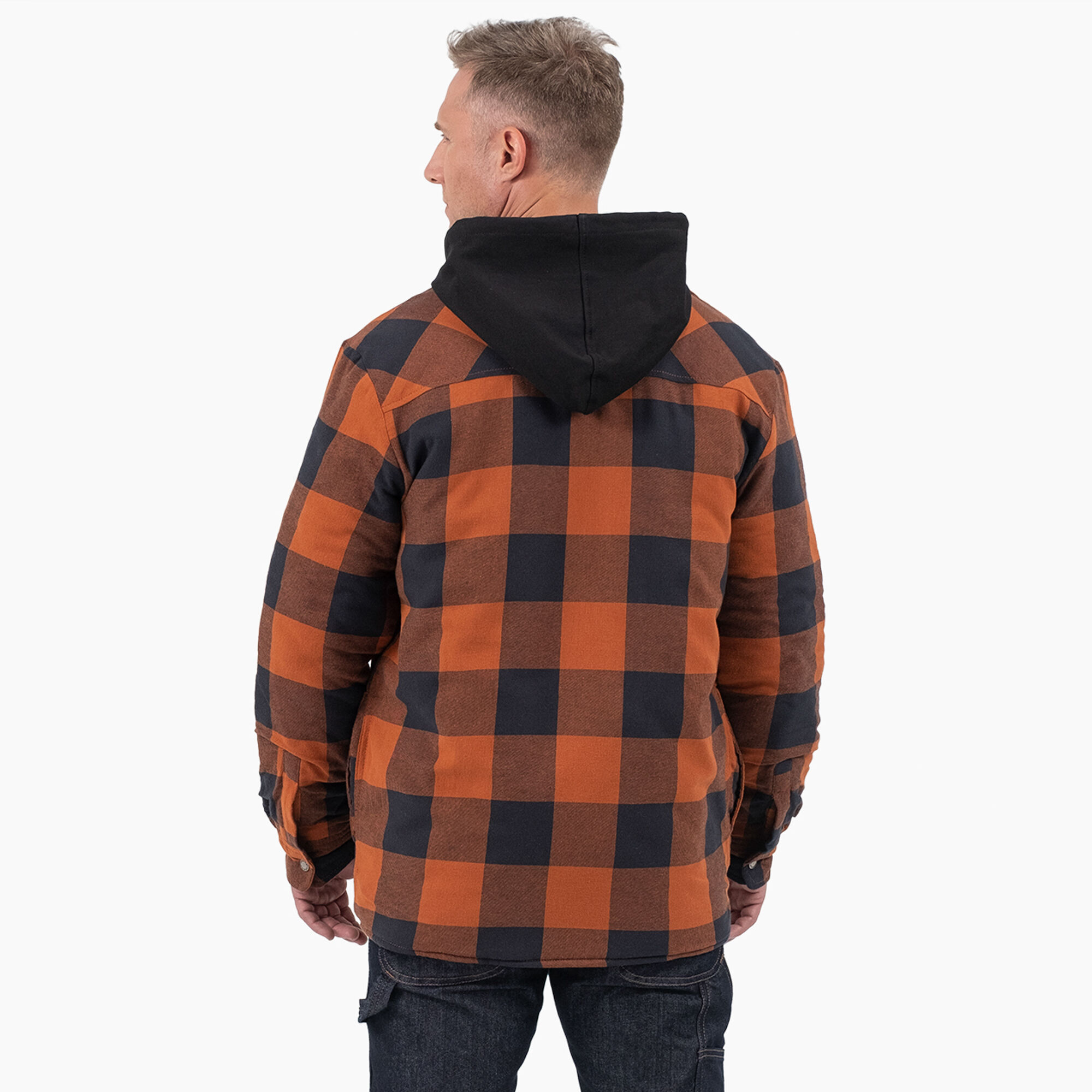 Flannel Hooded Shirt Jacket