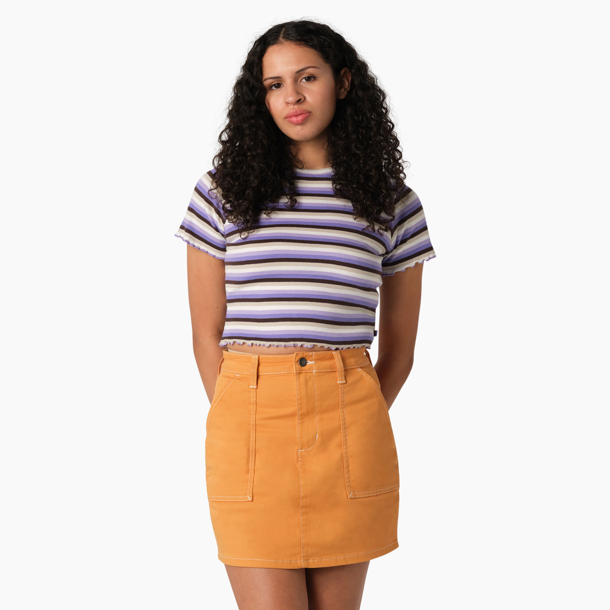Women's Striped Cropped Baby T-Shirt