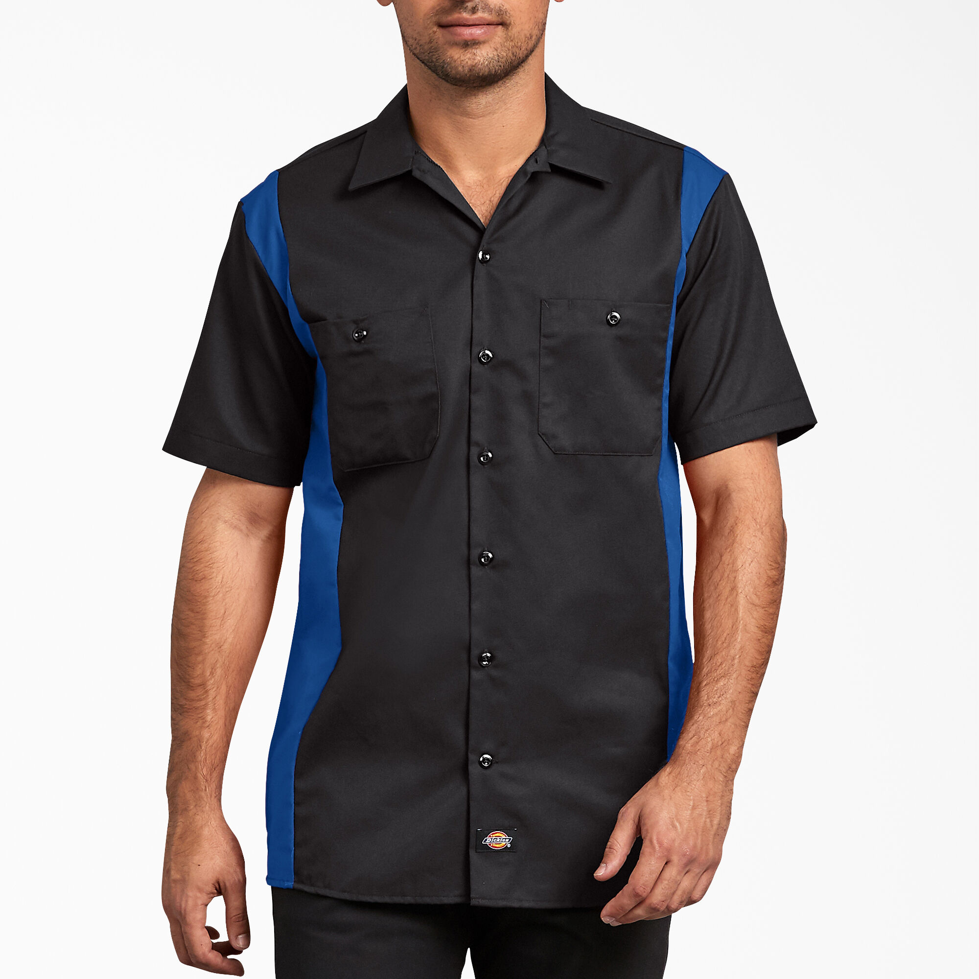 Two-Tone Short Sleeve Work Shirt