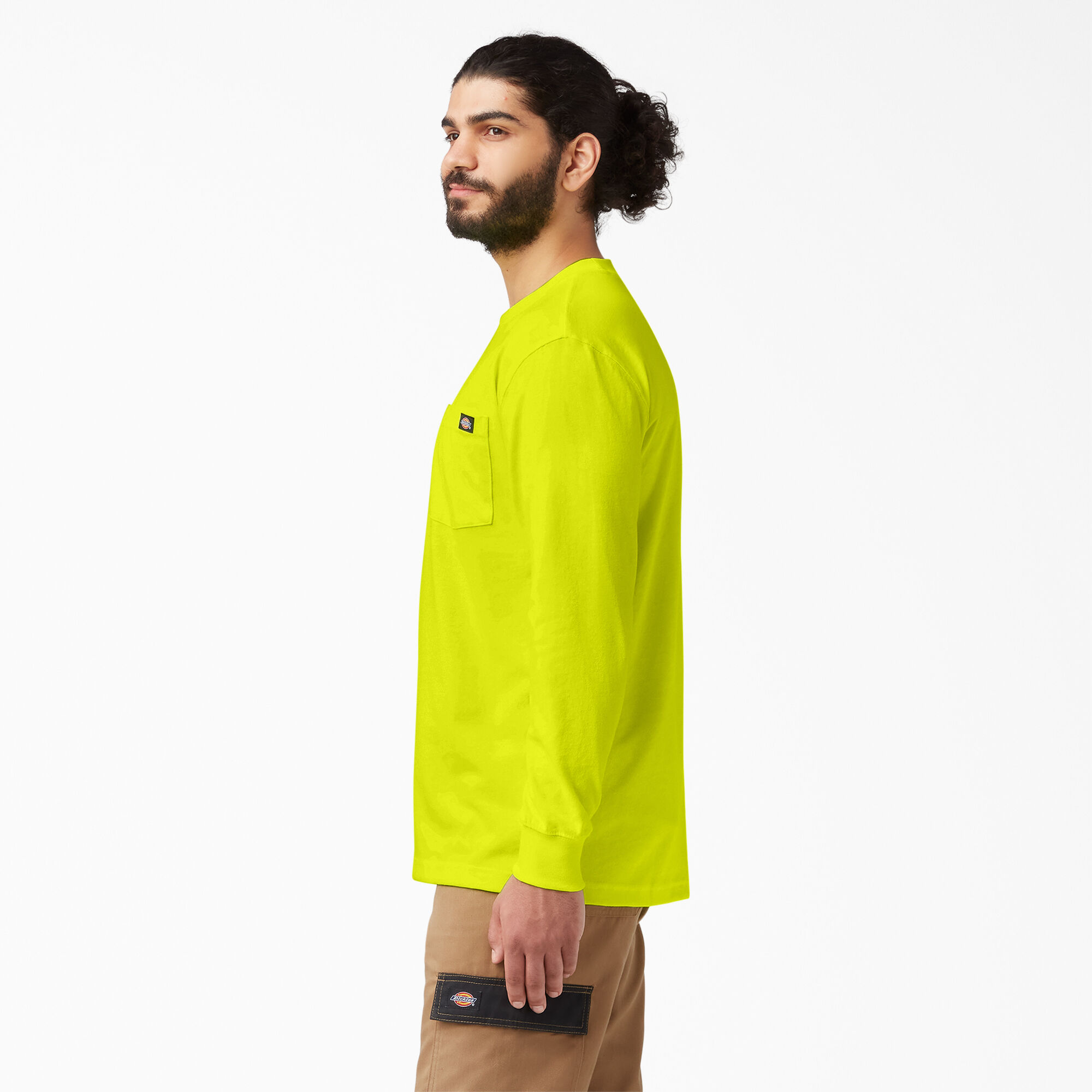 Heavyweight Neon Long Sleeve Pocket T-Shirt