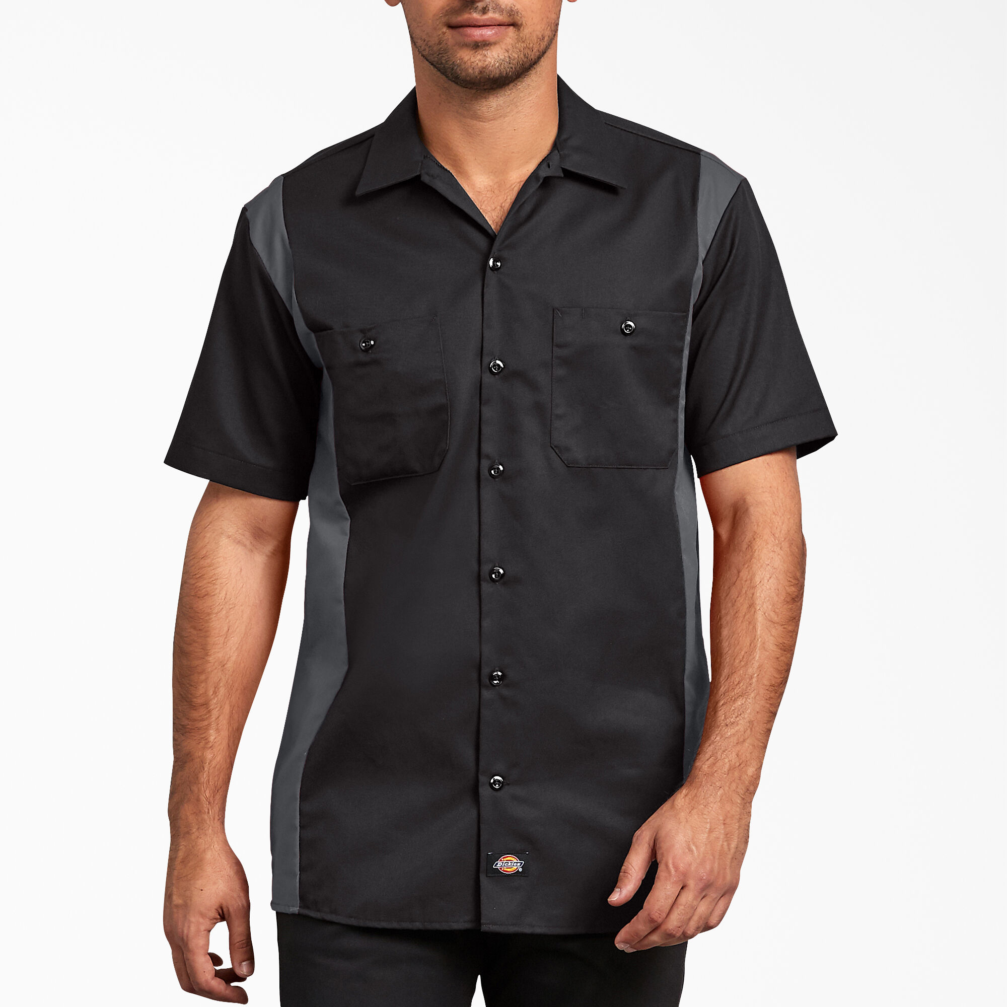 Two-Tone Short Sleeve Work Shirt