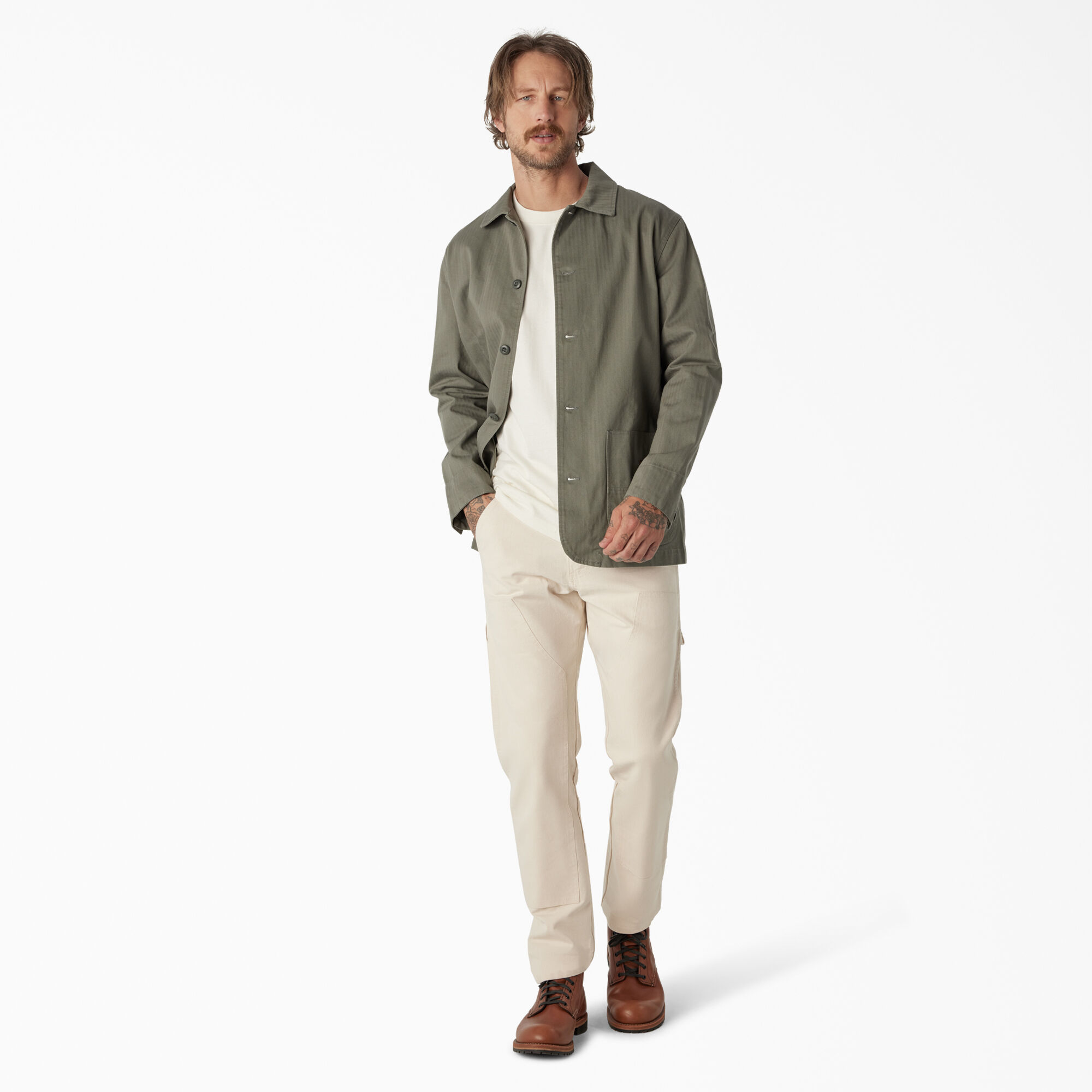 Dickies 1922 Herringbone Jacket, Rinsed Dusty Olive