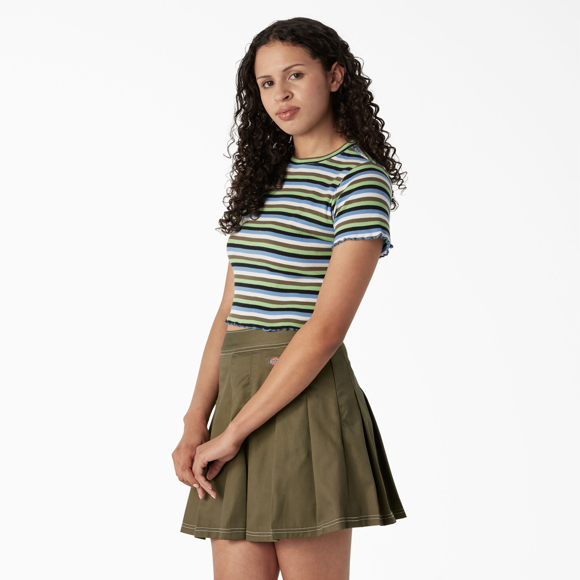 Women's Striped Cropped Baby T-Shirt