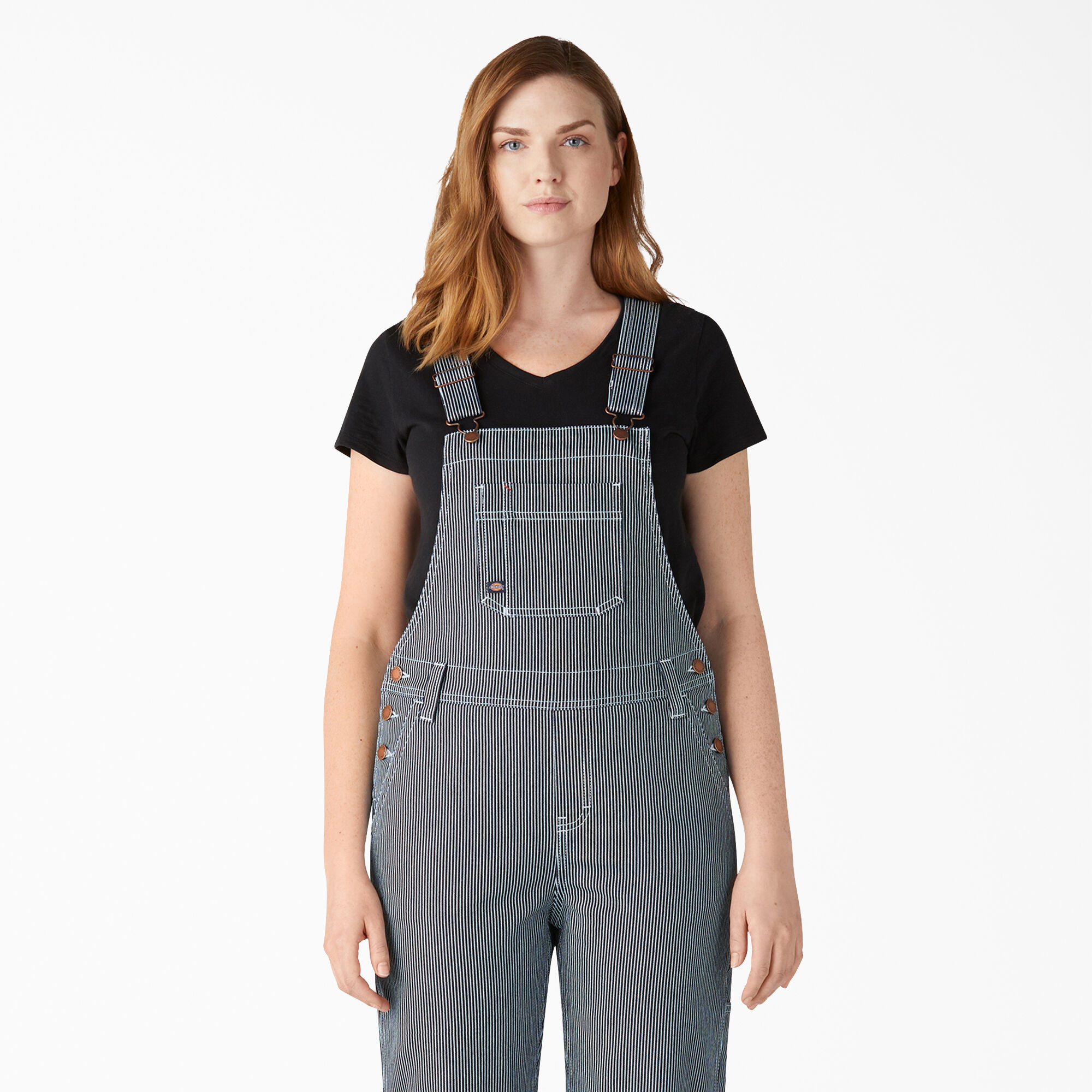 Women’s Hickory Stripe Boyfriend Fit Bib Overalls