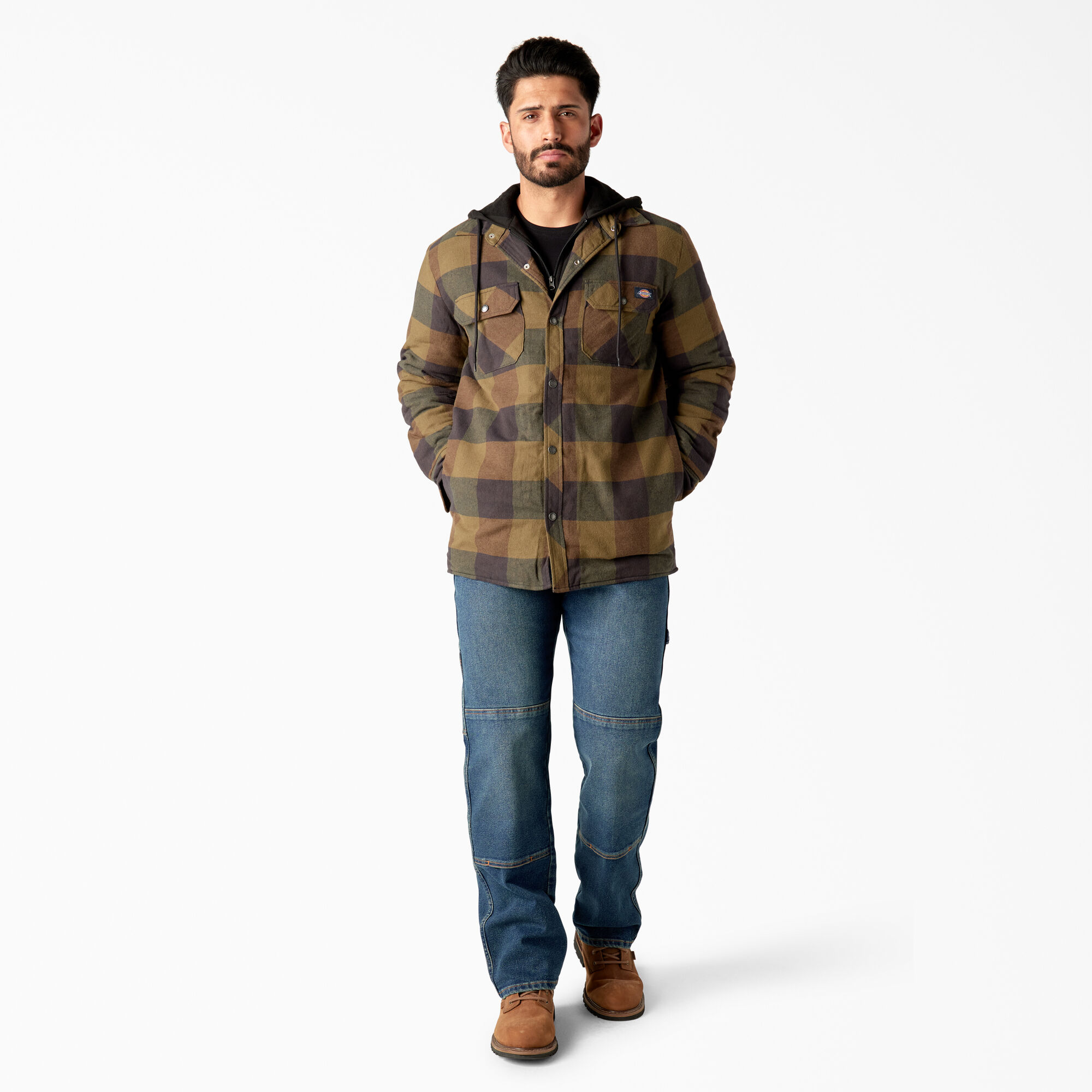 Flannel Hooded Shirt Jacket