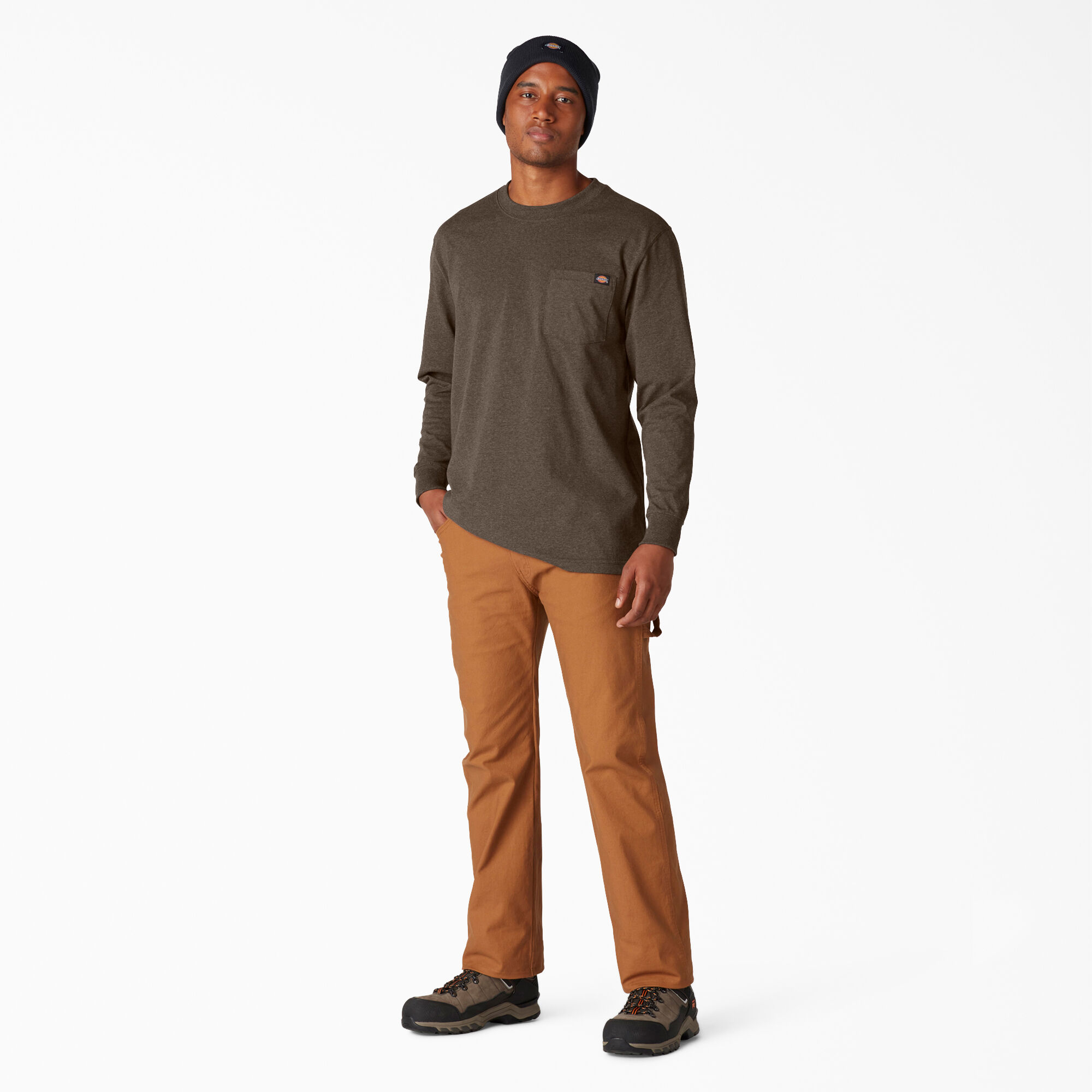 Heavyweight Heathered Long Sleeve Pocket T-Shirt