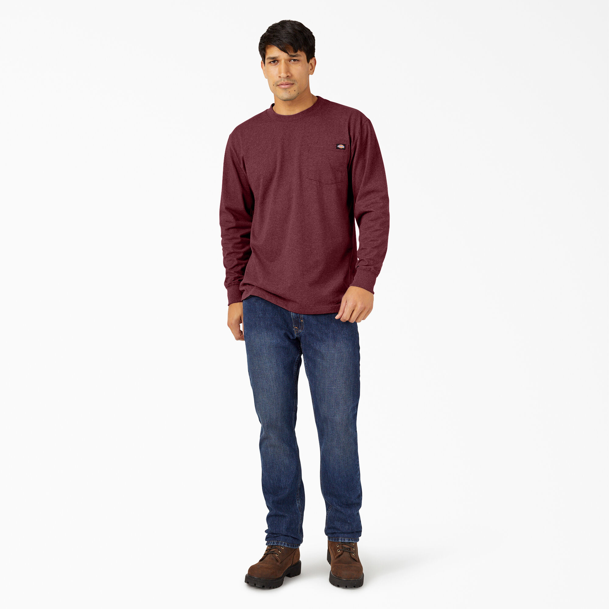 Heavyweight Heathered Long Sleeve Pocket T-Shirt
