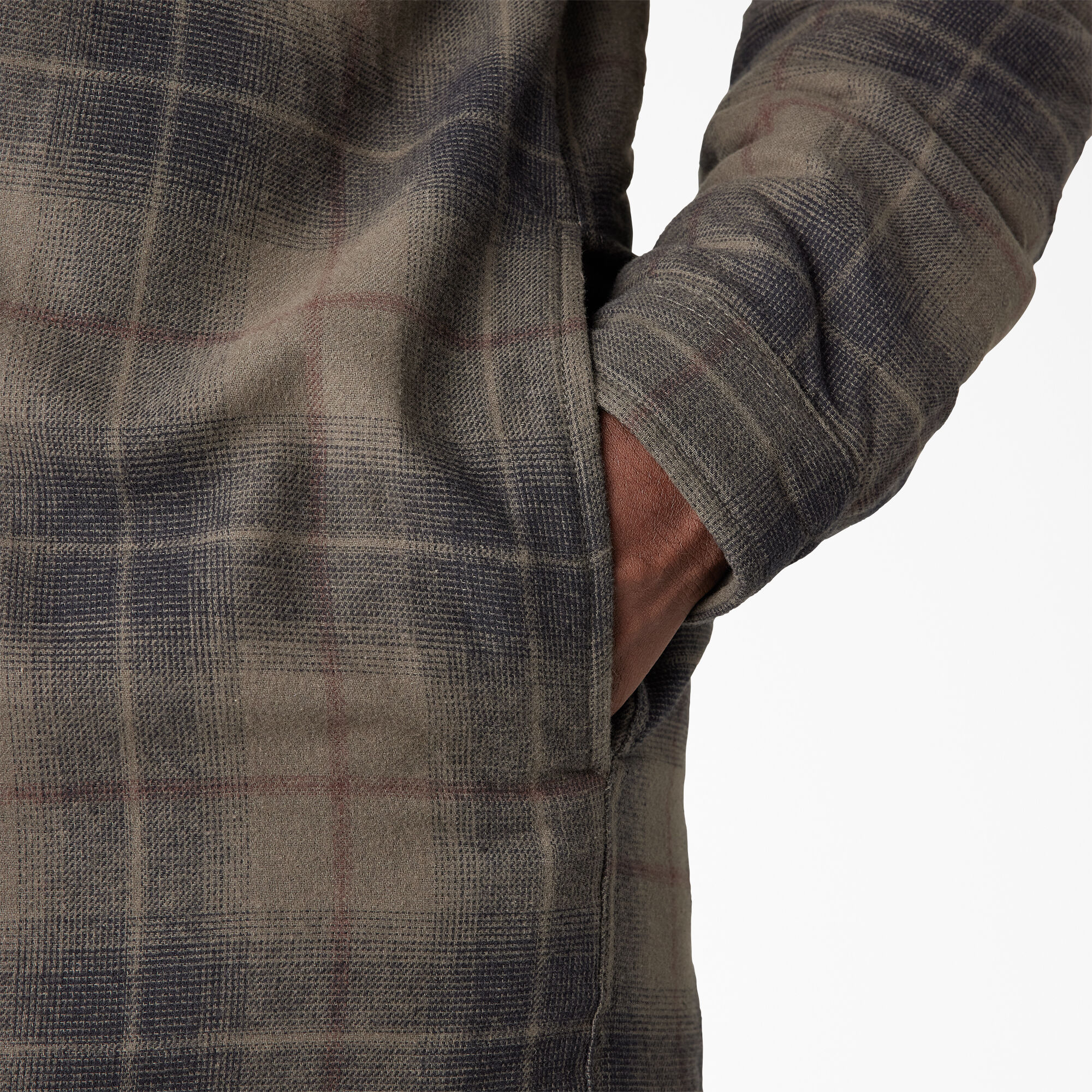 Water Repellent Flannel Hooded Shirt Jacket