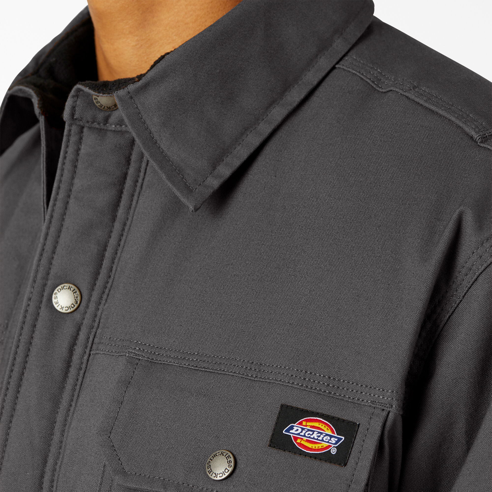 Water Repellent Fleece-Lined Duck Shirt Jacket