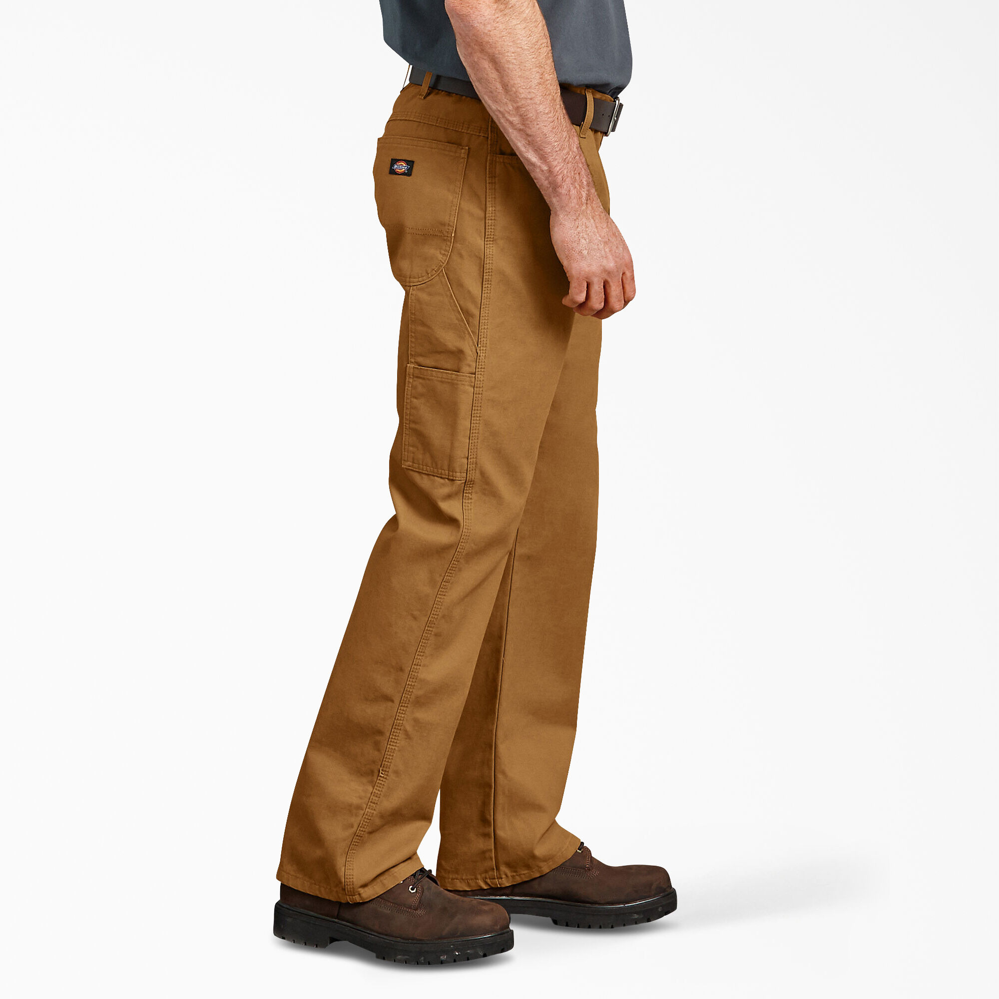 Relaxed Fit Straight Leg Duck Carpenter Pants, Rinsed Brown Duck
