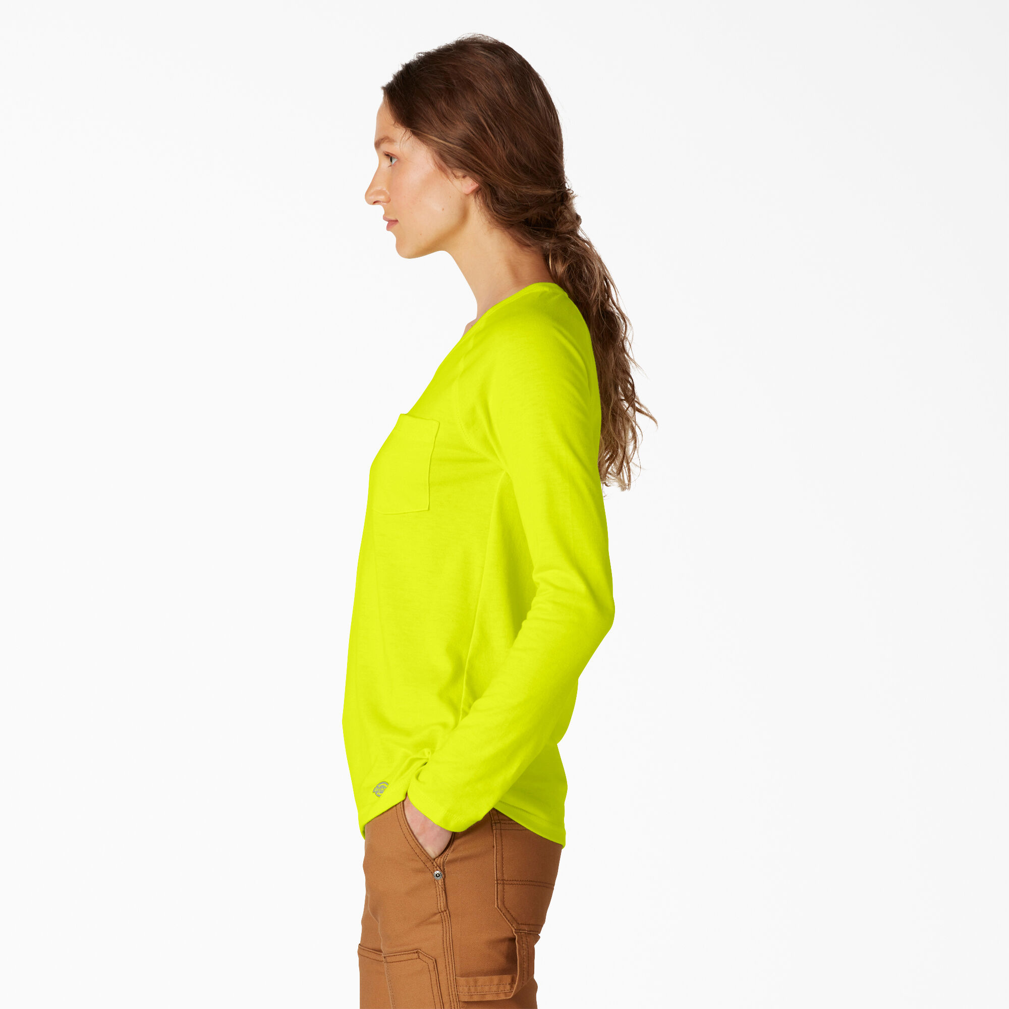 Women's Cooling Long Sleeve Pocket T-Shirt, Bright Yellow