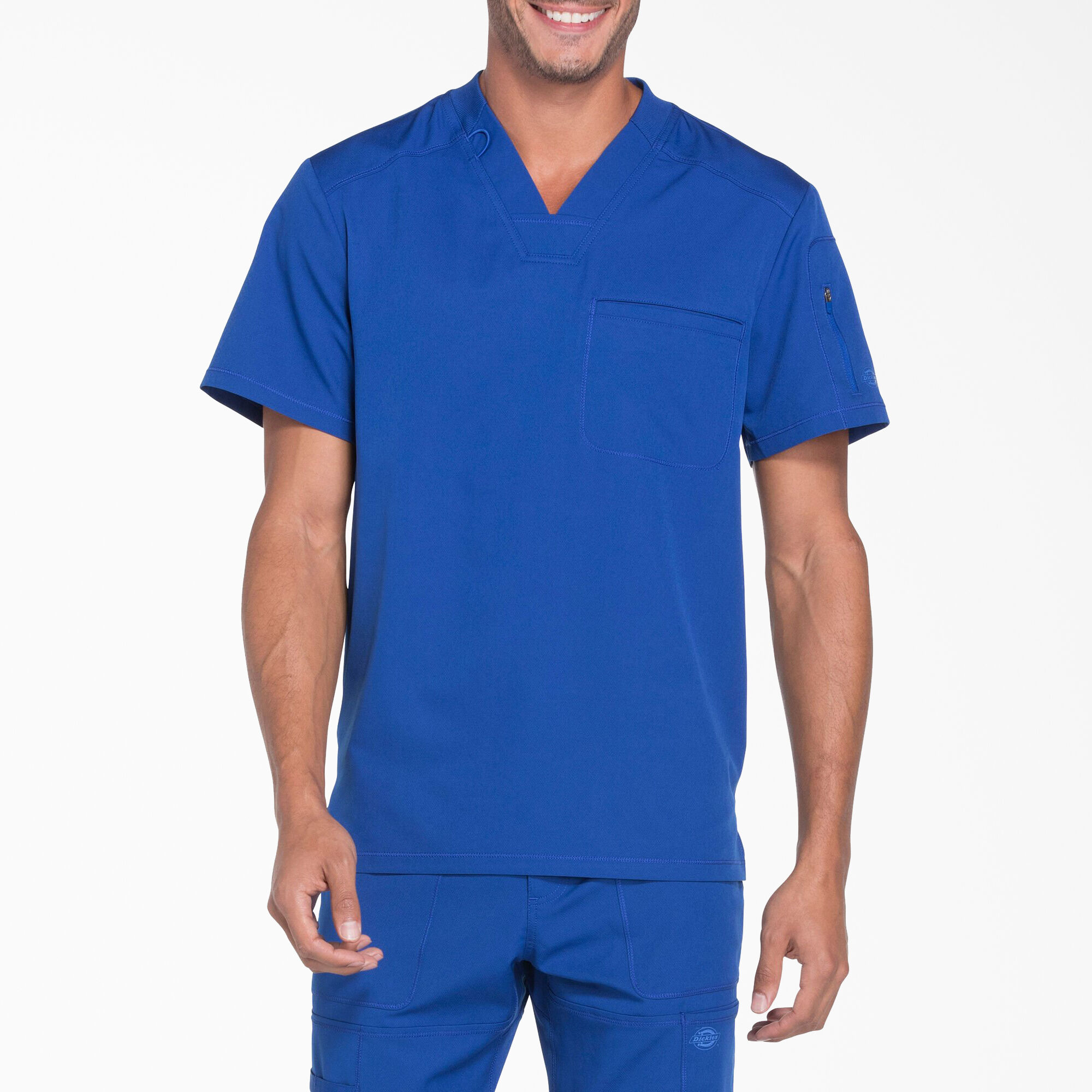 Men's Dynamix V-Neck Scrub Top with Zip Pocket