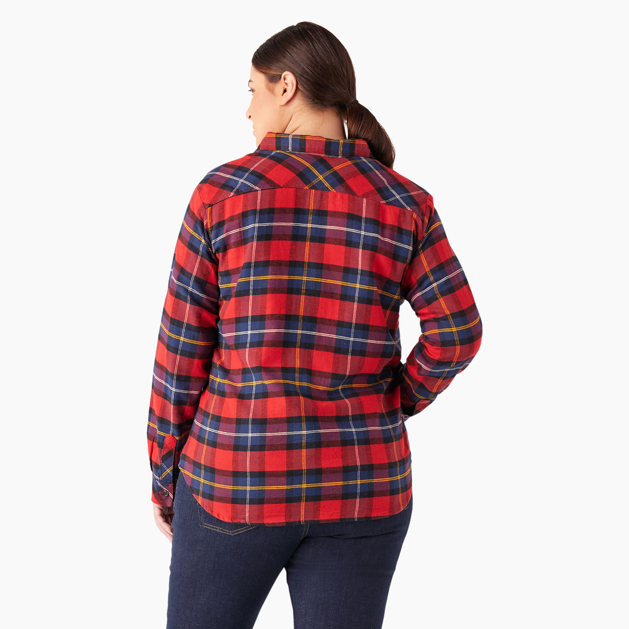 Women's Plus Long Sleeve Plaid Flannel Shirt