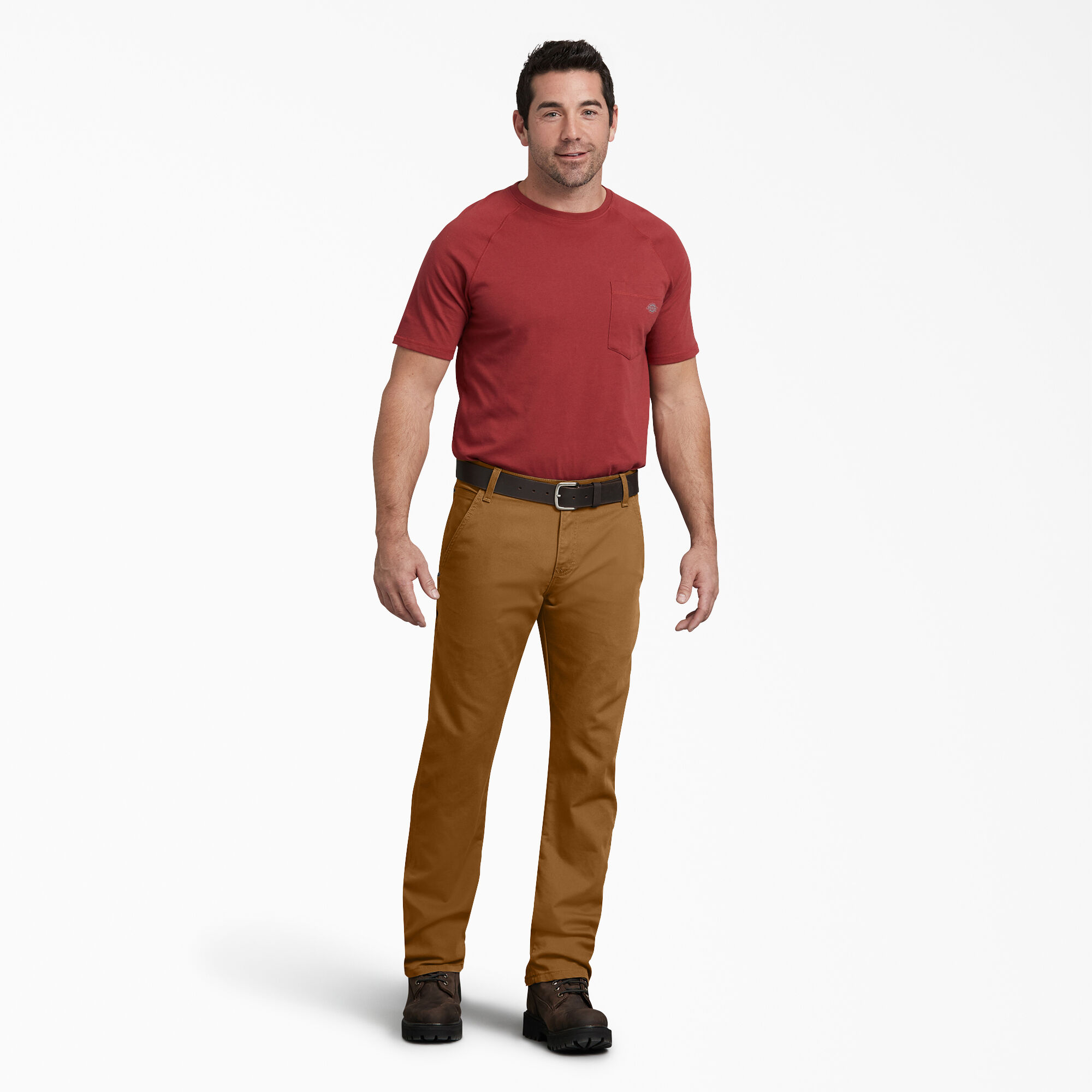 FLEX Regular Fit Duck Carpenter Pants, Stonewashed Brown Duck