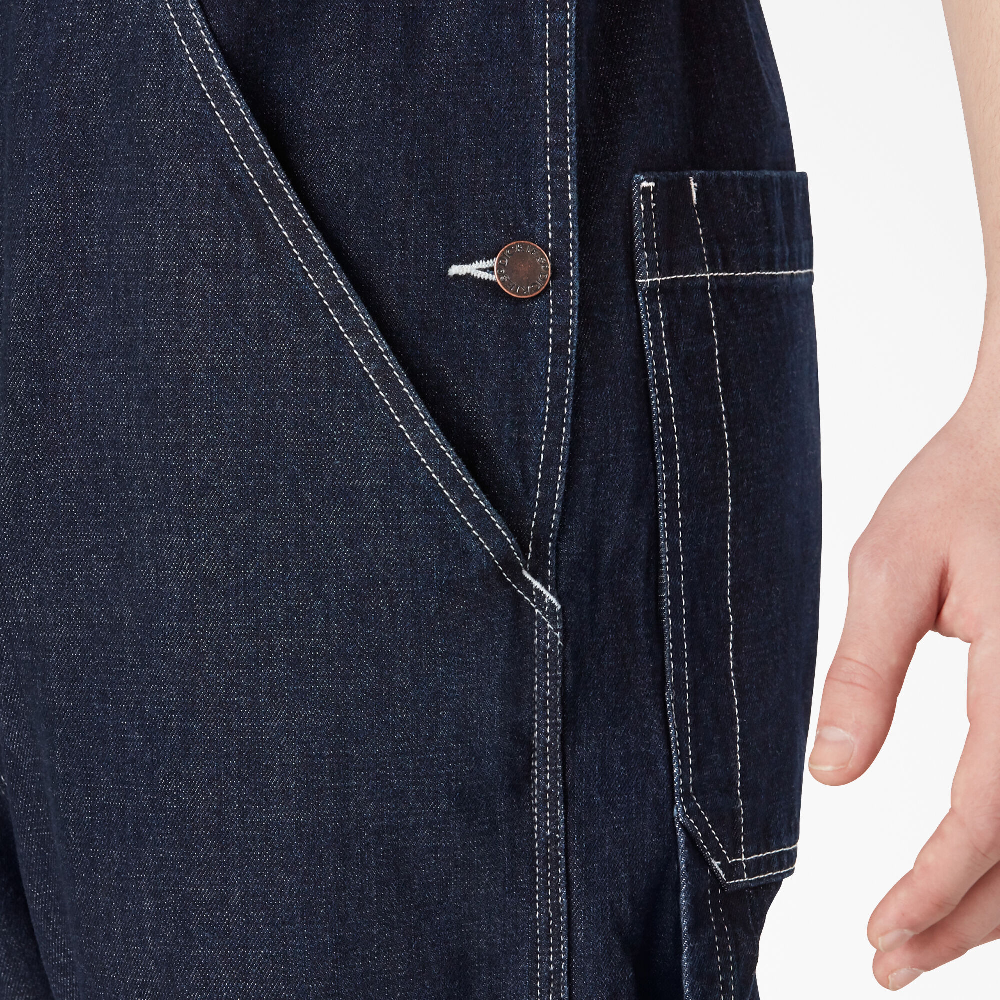 Rinsed Denim Double Knee Bib Overalls