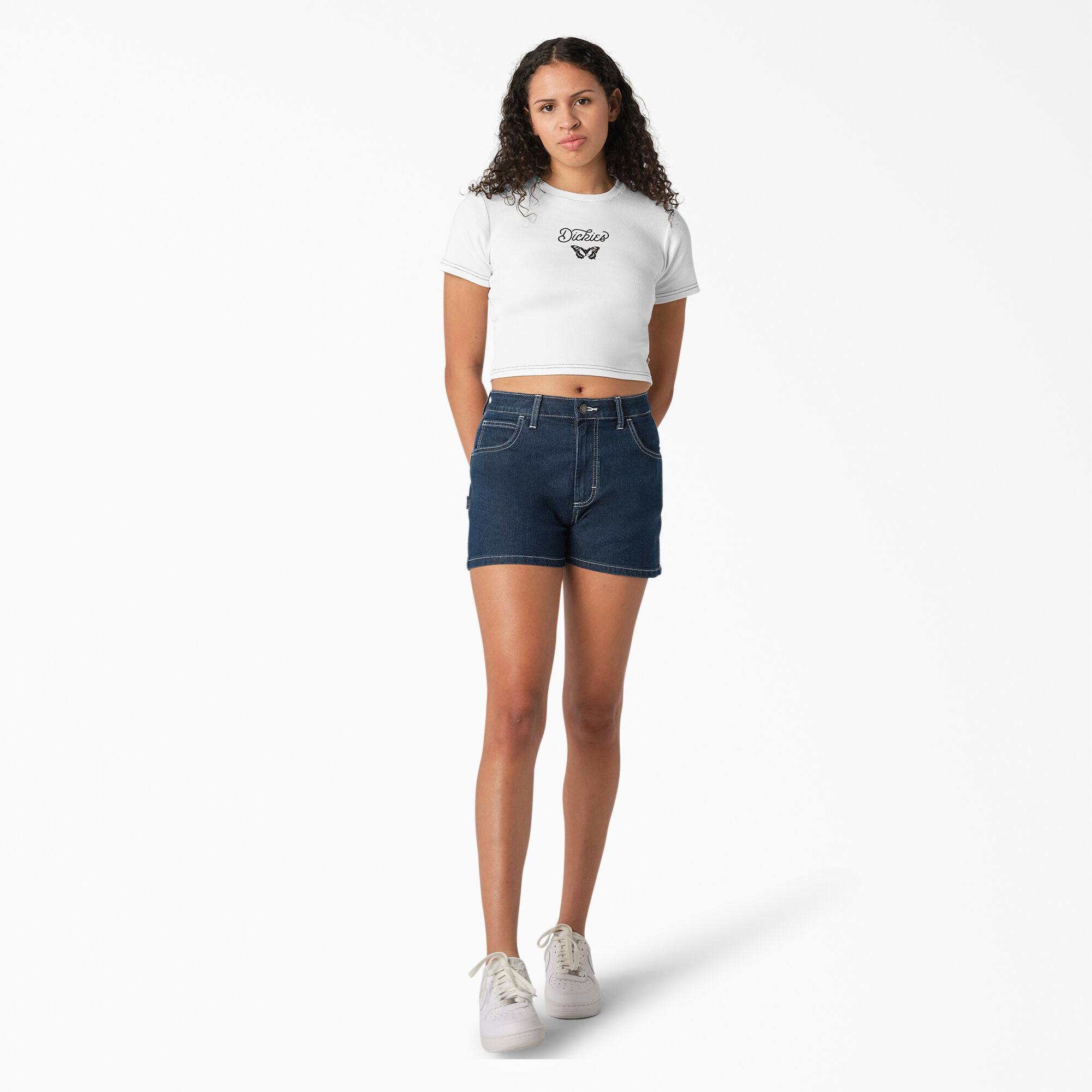 Women's Butterfly Graphic Cropped Baby T-Shirt