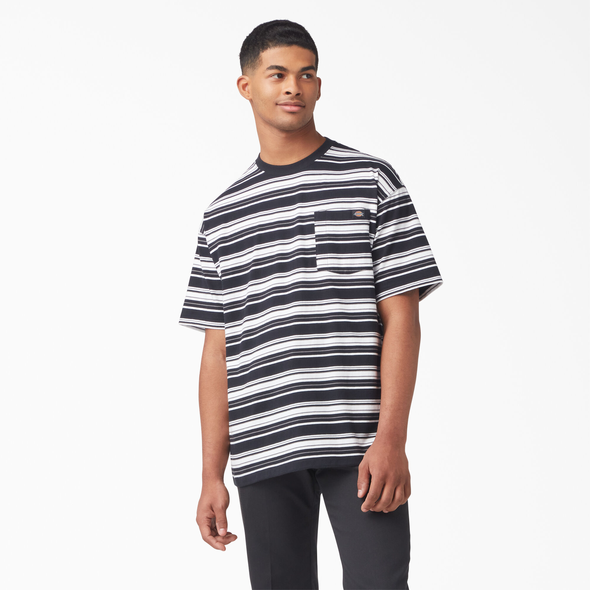 Relaxed Fit Striped Pocket T-Shirt