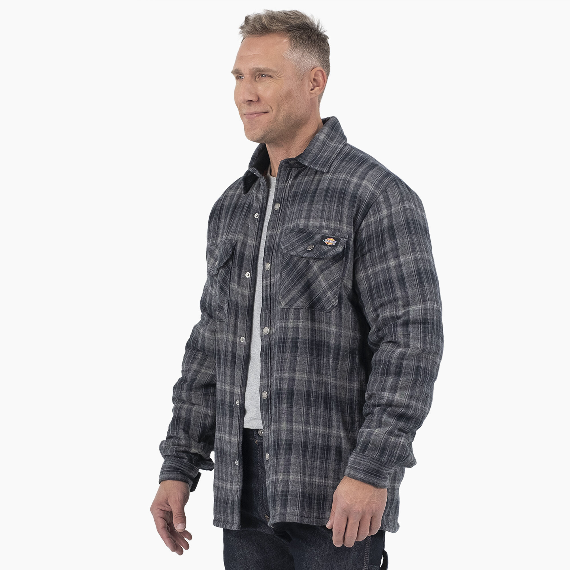 Water Repellent Fleece-Lined Flannel Shirt Jacket