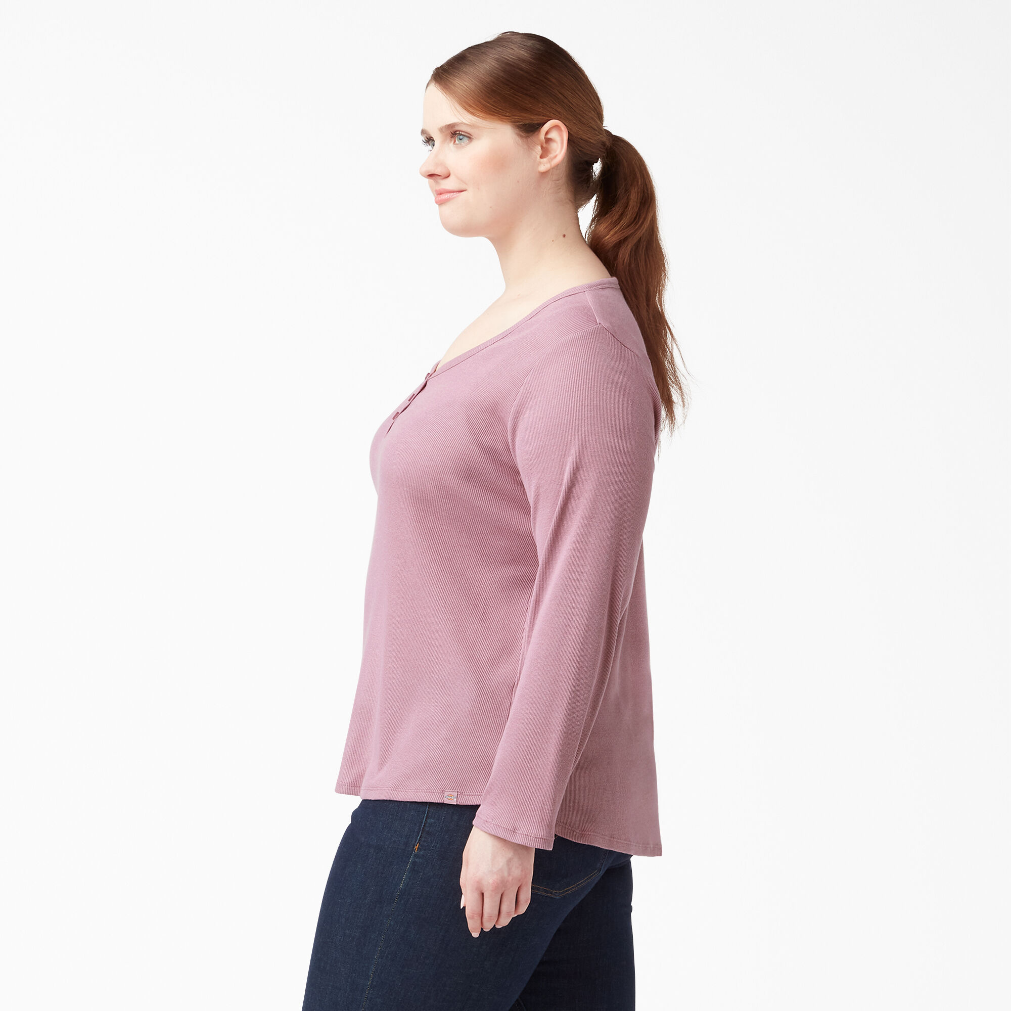 Women's Plus Henley Long Sleeve Shirt