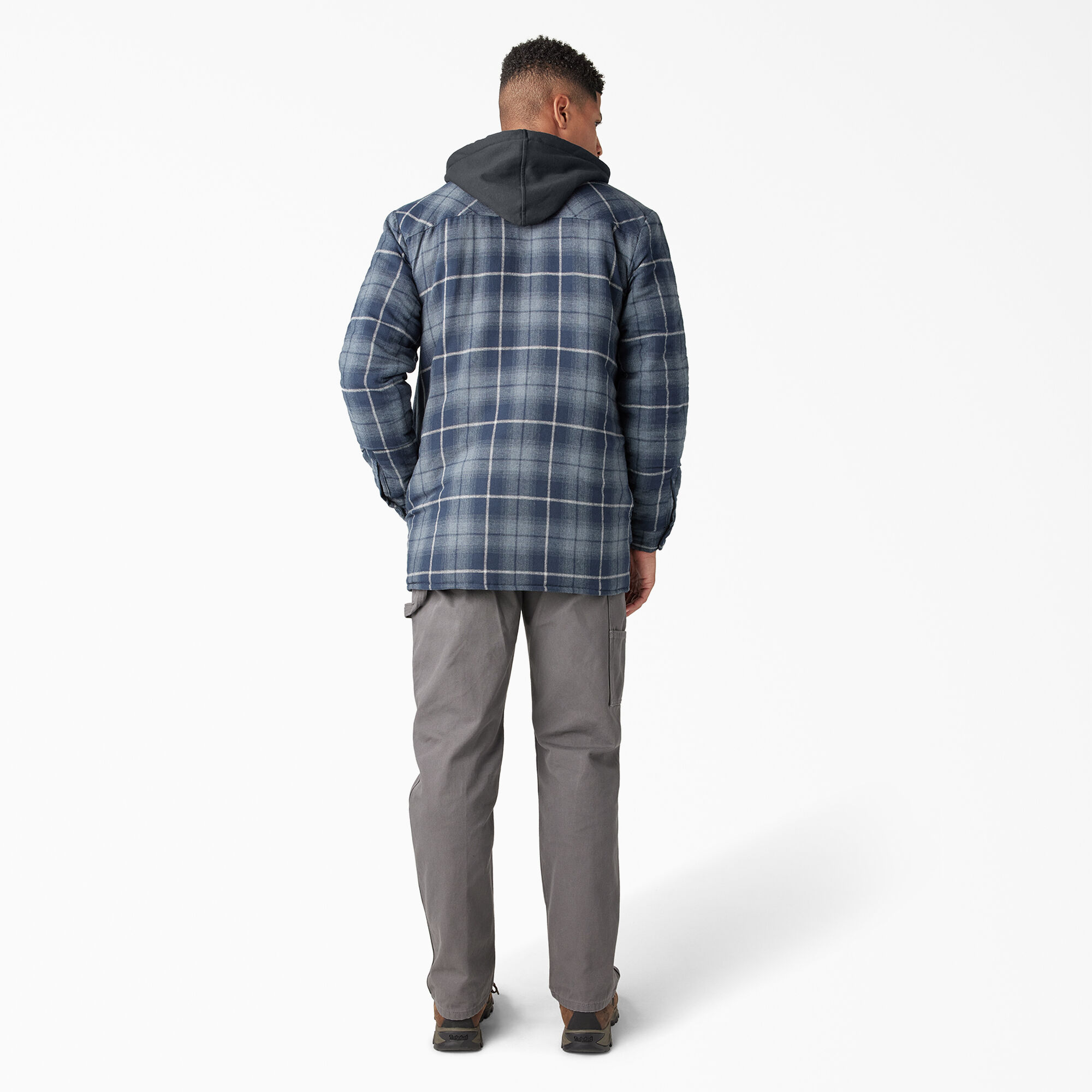 Water Repellent Flannel Hooded Shirt Jacket