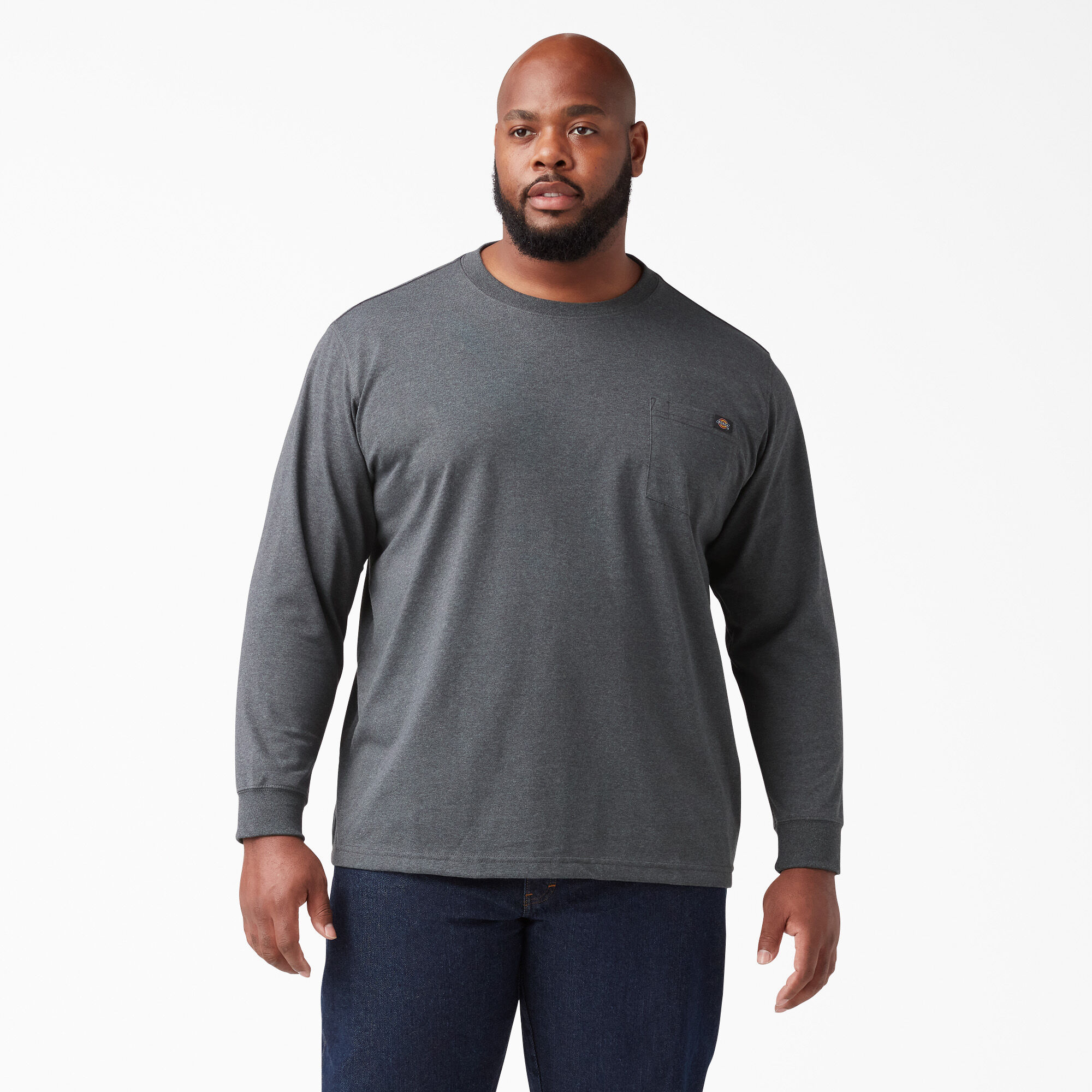 Heavyweight Heathered Long Sleeve Pocket T-Shirt