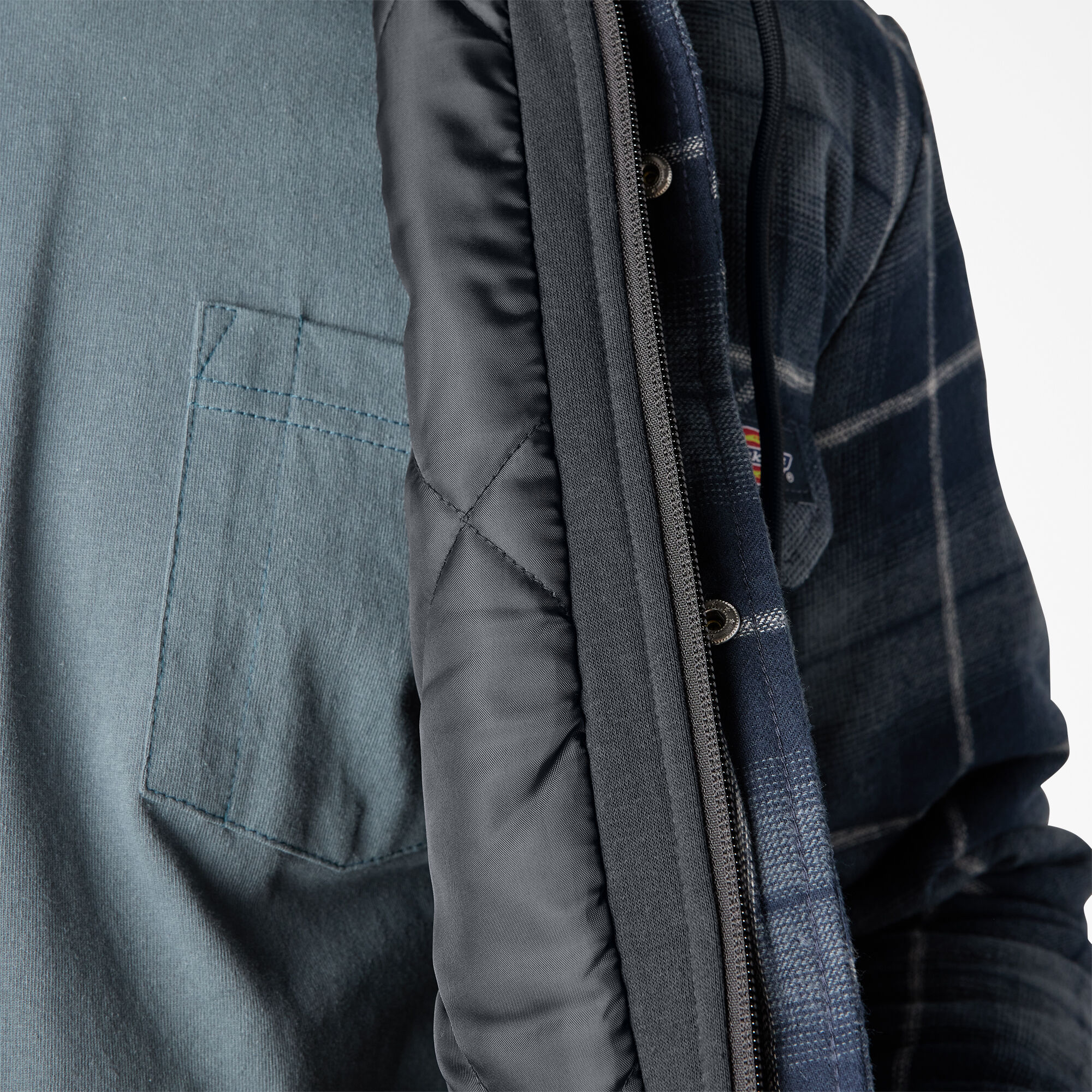 Water Repellent Flannel Hooded Shirt Jacket