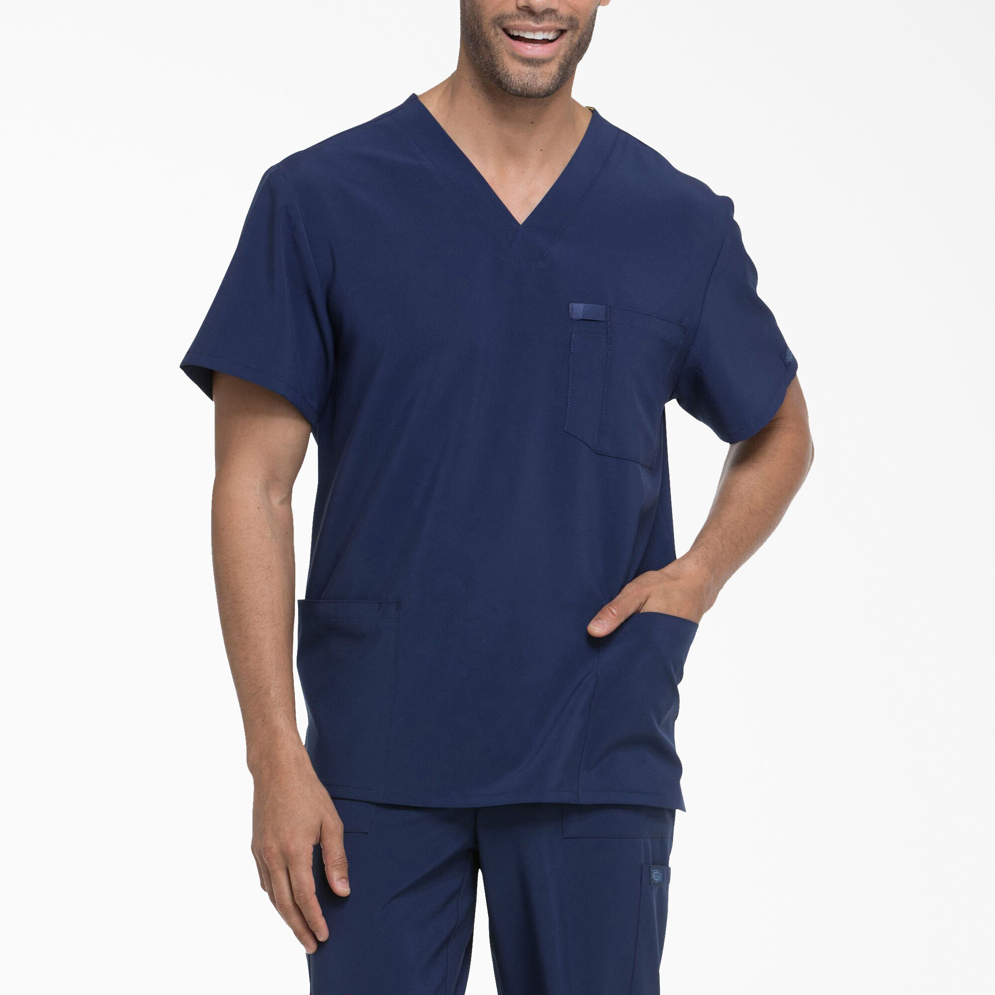 Men's EDS Essentials V-Neck Scrub Top with Patch Pockets