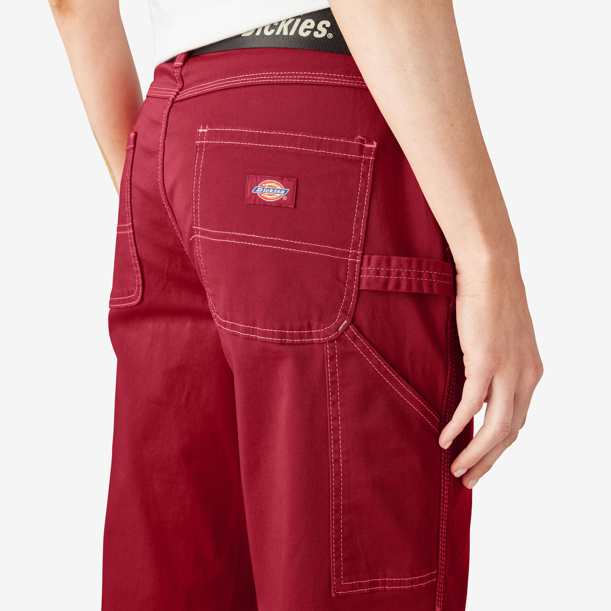 Women's Relaxed Fit Carpenter Pants, English Red