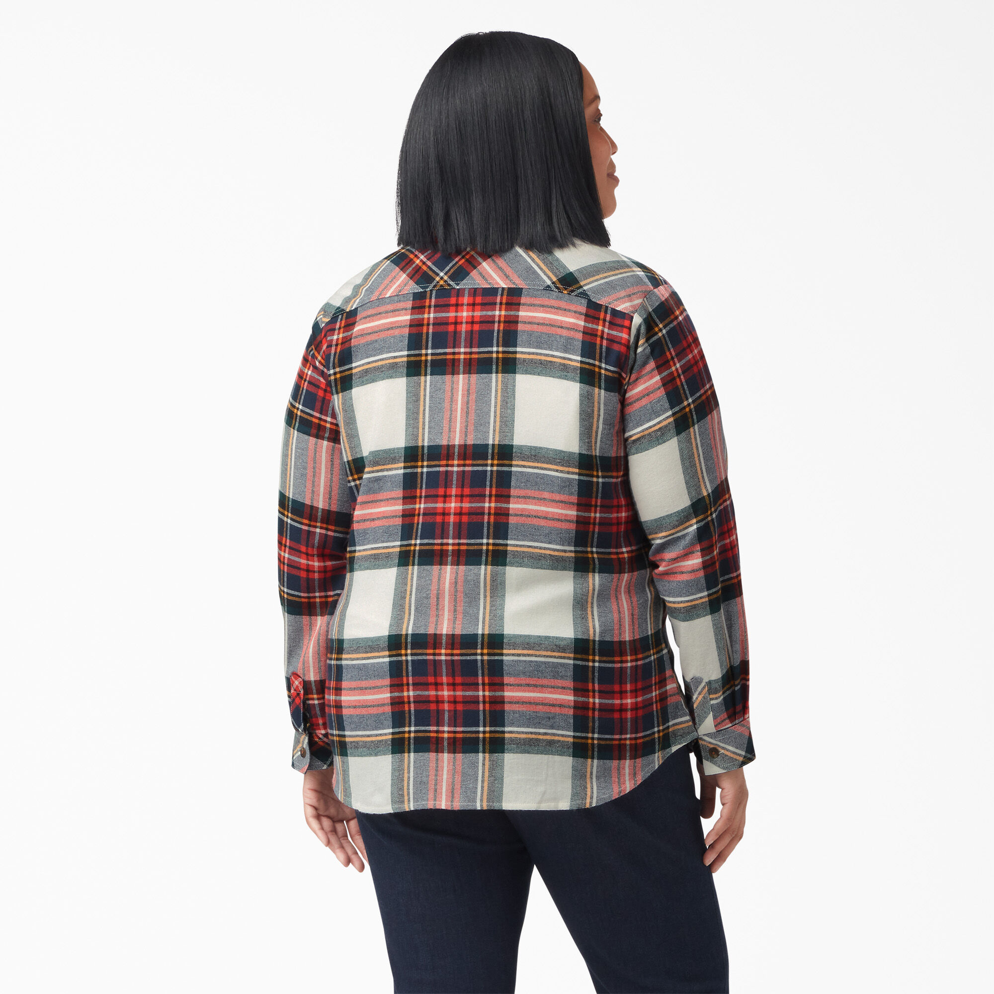 Women's Plus Long Sleeve Plaid Flannel Shirt