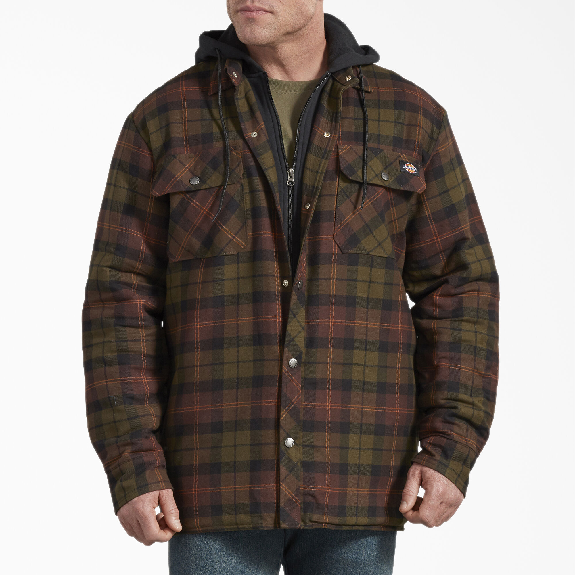 Flannel Hooded Shirt Jacket