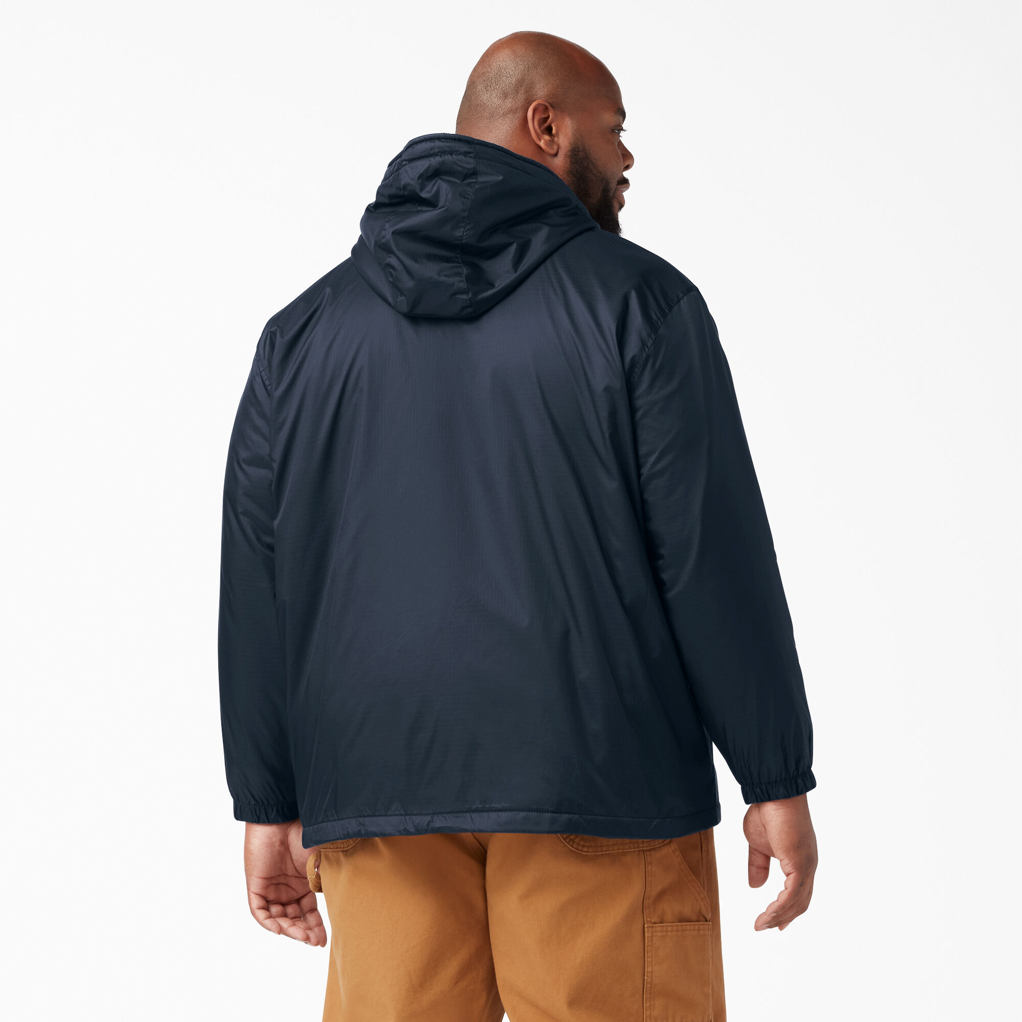 Fleece Lined Nylon Hooded Jacket