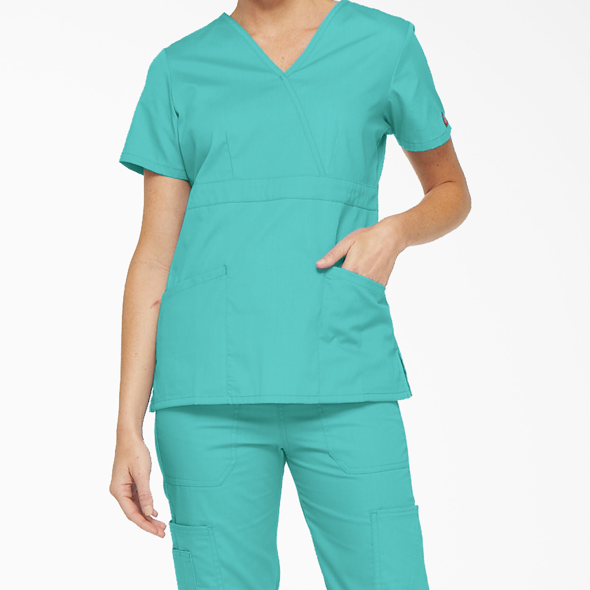 Women's EDS Signature Mock Wrap Scrub Top