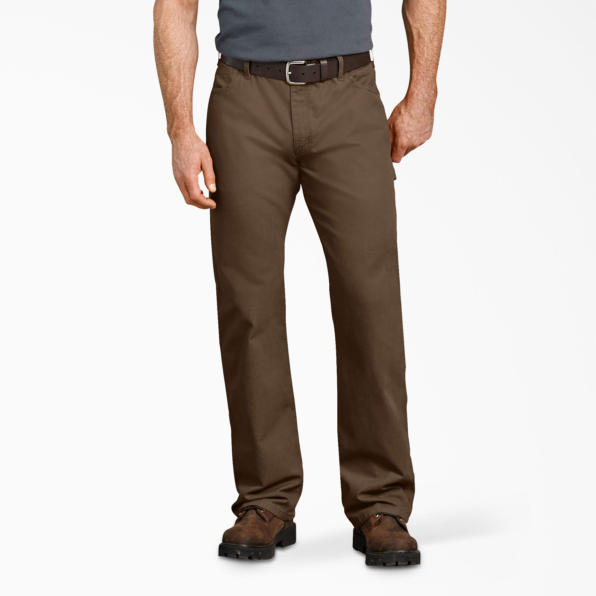 Relaxed Fit Straight Leg Duck Carpenter Pants, Rinsed Timber Brown