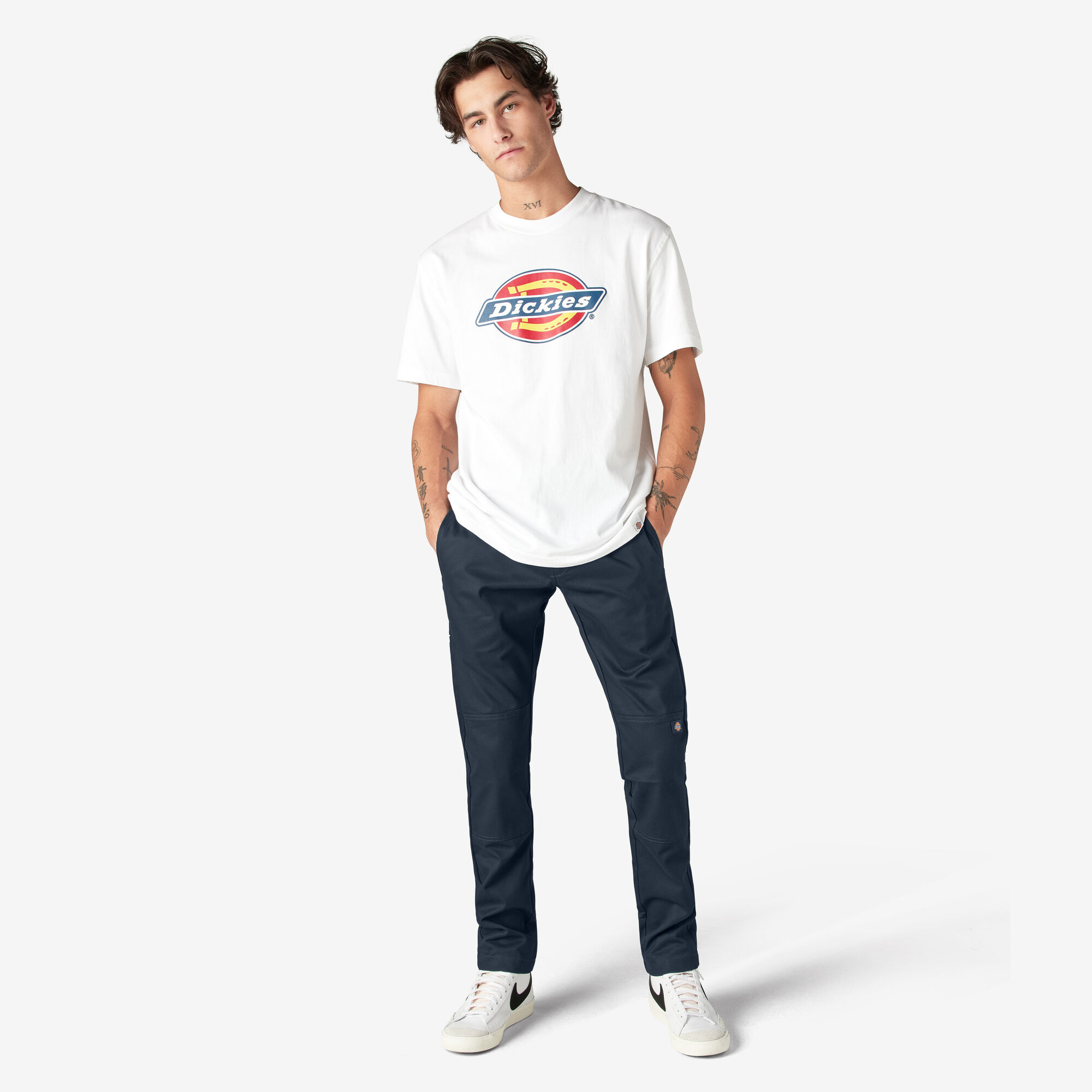 Skinny Fit Double Knee Work Pants