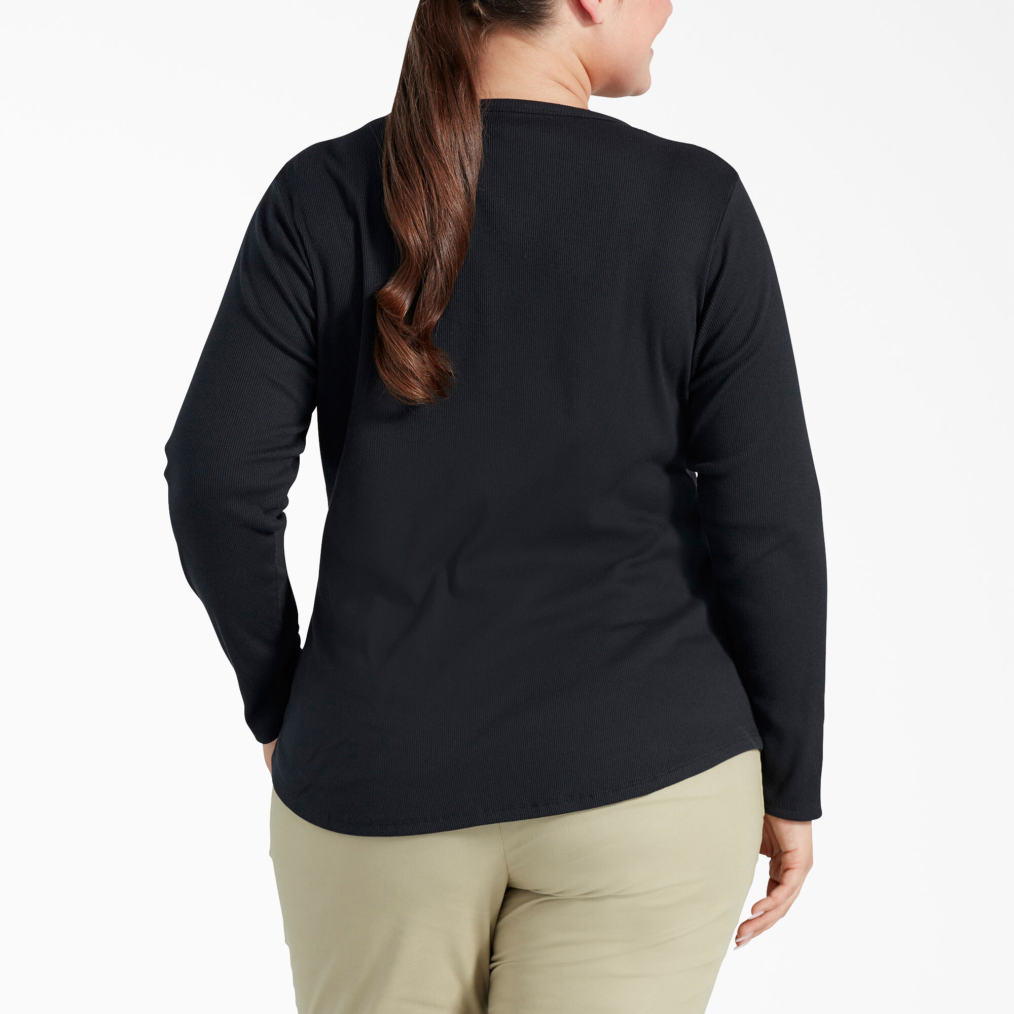 Women's Plus Henley Long Sleeve Shirt