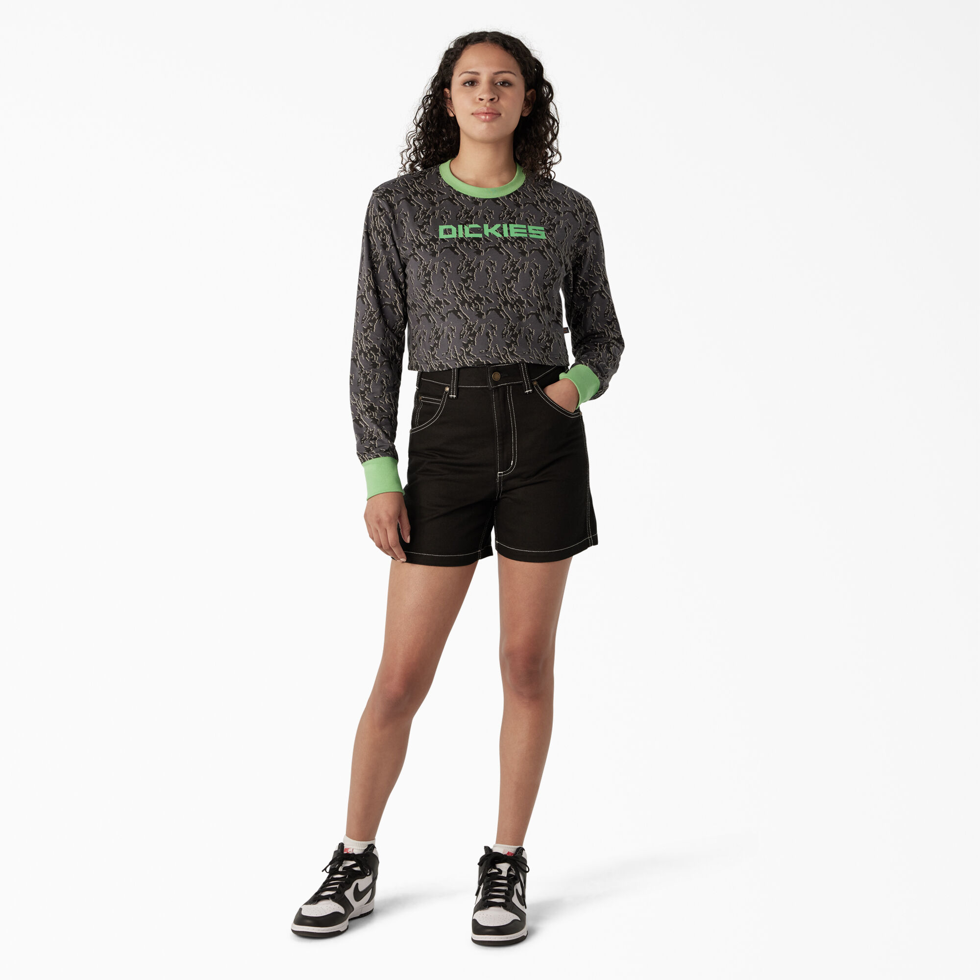 Women's Camo Long Sleeve Cropped T-Shirt