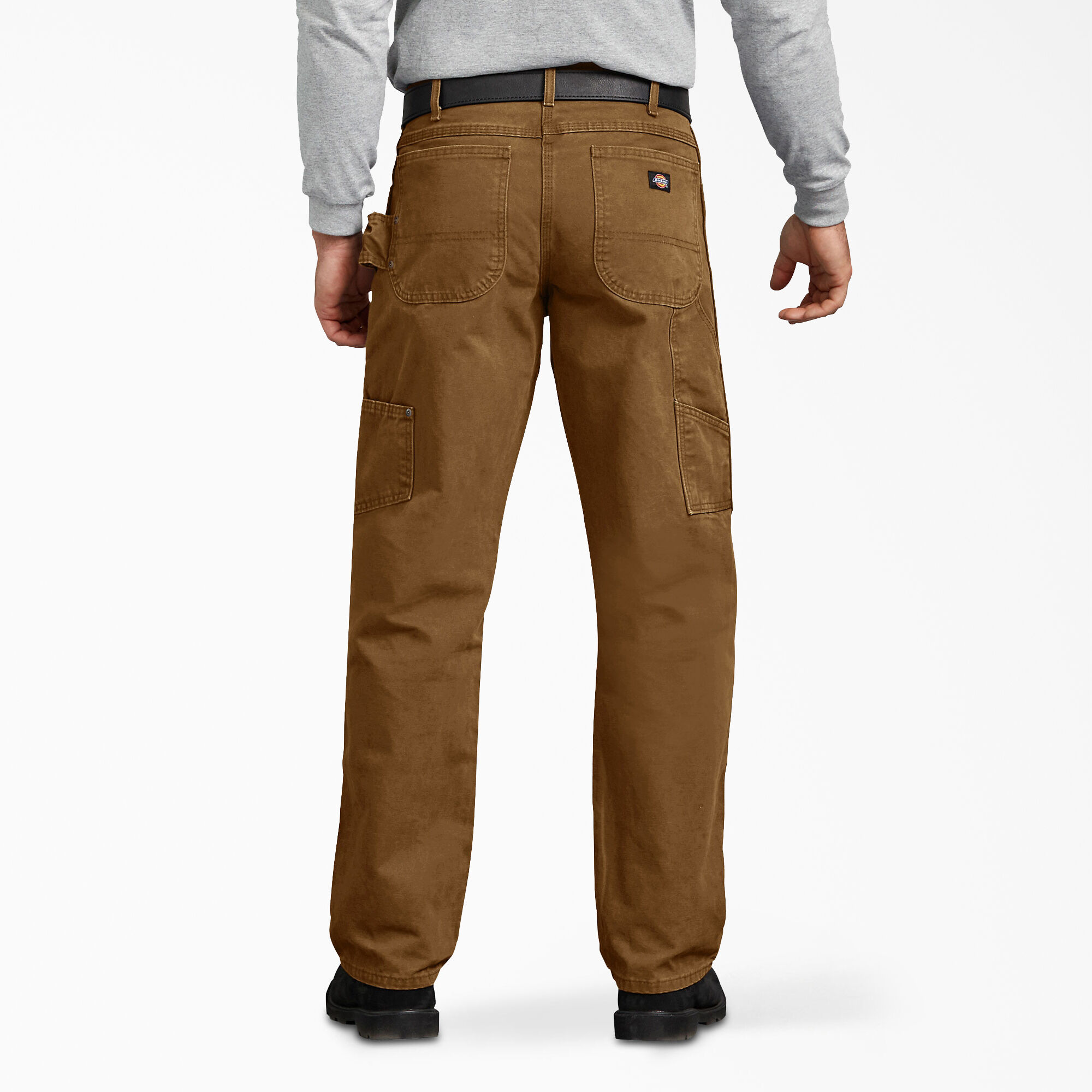 Relaxed Fit Straight Leg Sanded Duck Carpenter Pants, Rinsed Brown Duck