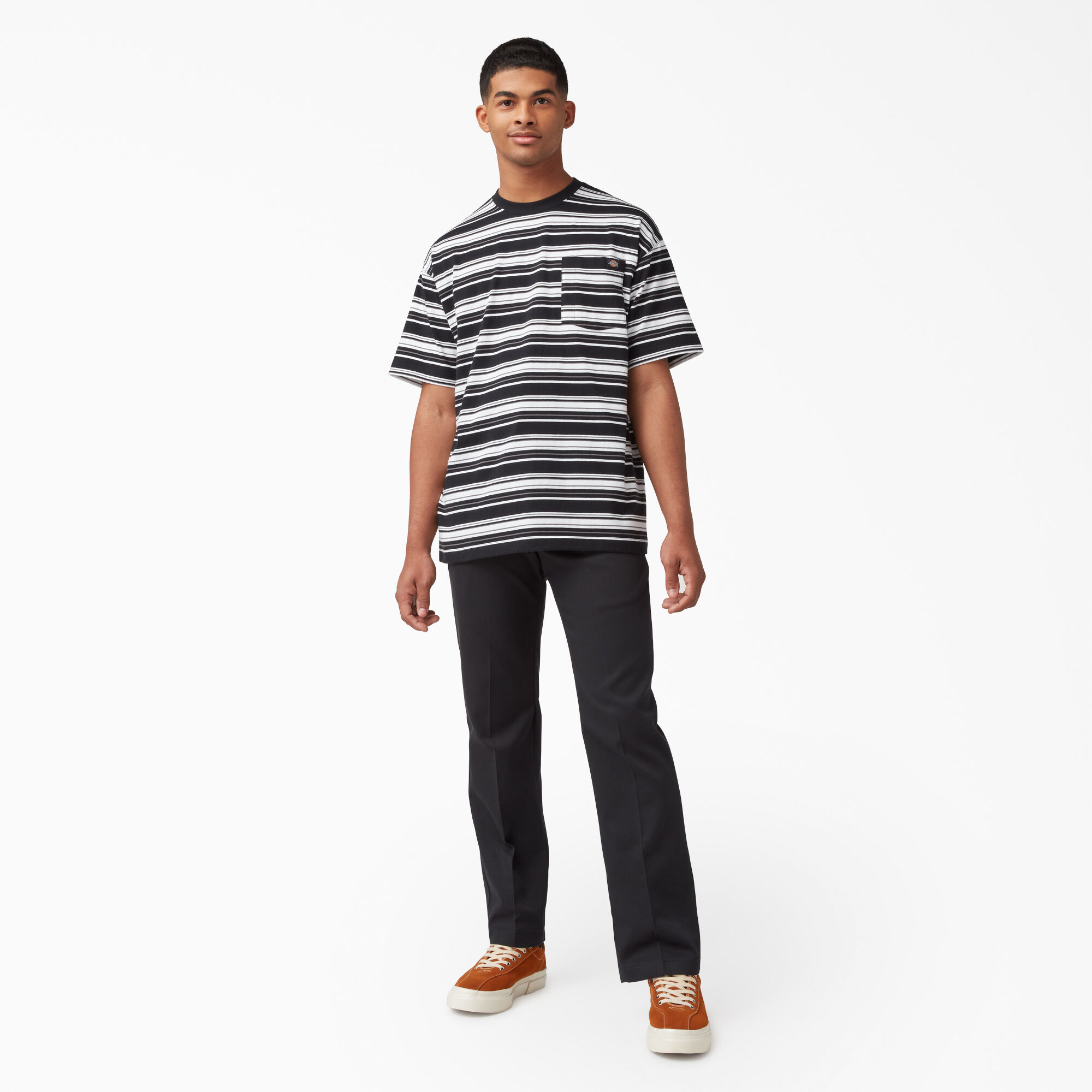 Relaxed Fit Striped Pocket T-Shirt