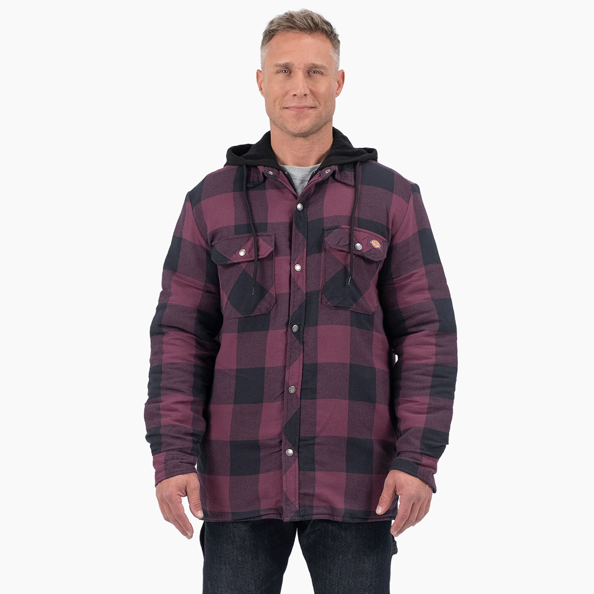 Flannel Hooded Shirt Jacket
