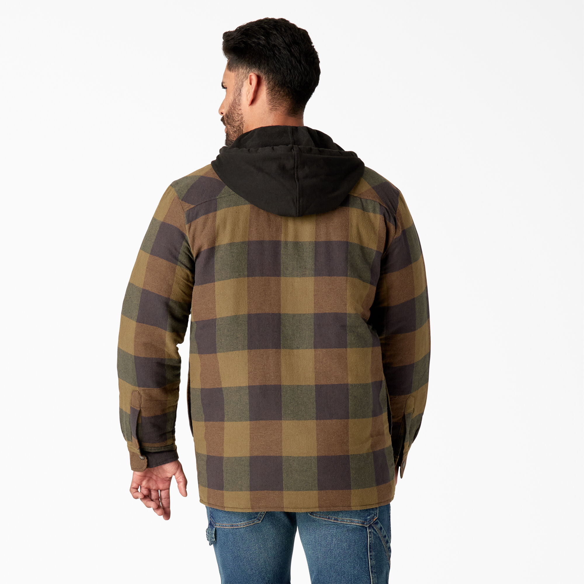 Flannel Hooded Shirt Jacket